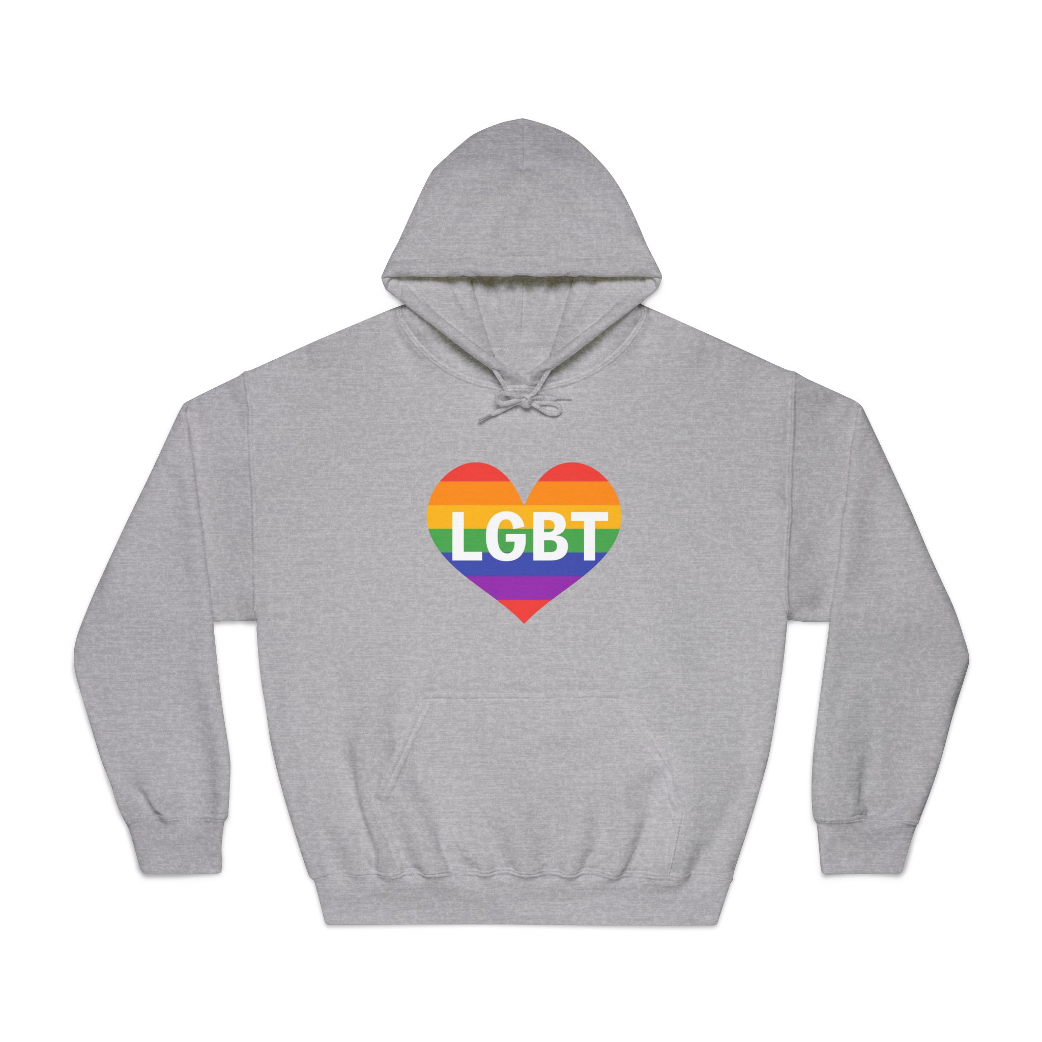 Lgbt Rainbow Colors Heart Mark Lgbt Letters Unisex Dryblend Hooded Sweatshirt - Image 13