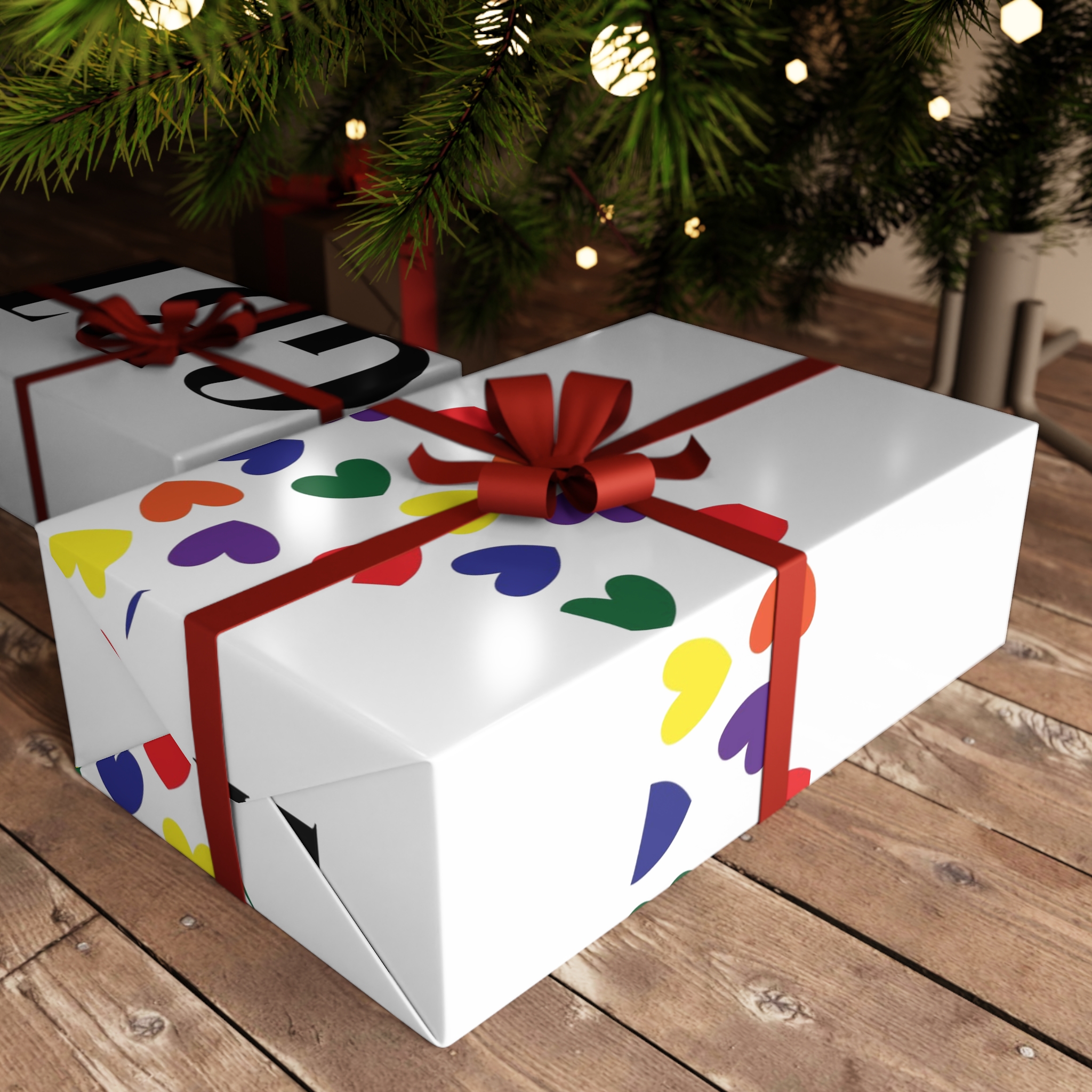 Seamless Pattern With Hearts Lgbt Colors Lgbt Pattern Gift Wrapping Paper Sheets 1pc - Image 3
