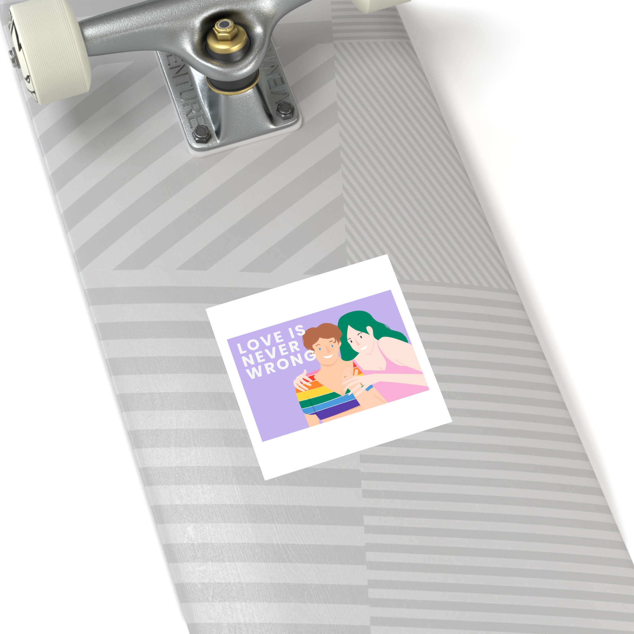 Lgbtq Gay Couple Banner Template Pride Month Laminate Stickers Square - Image 24