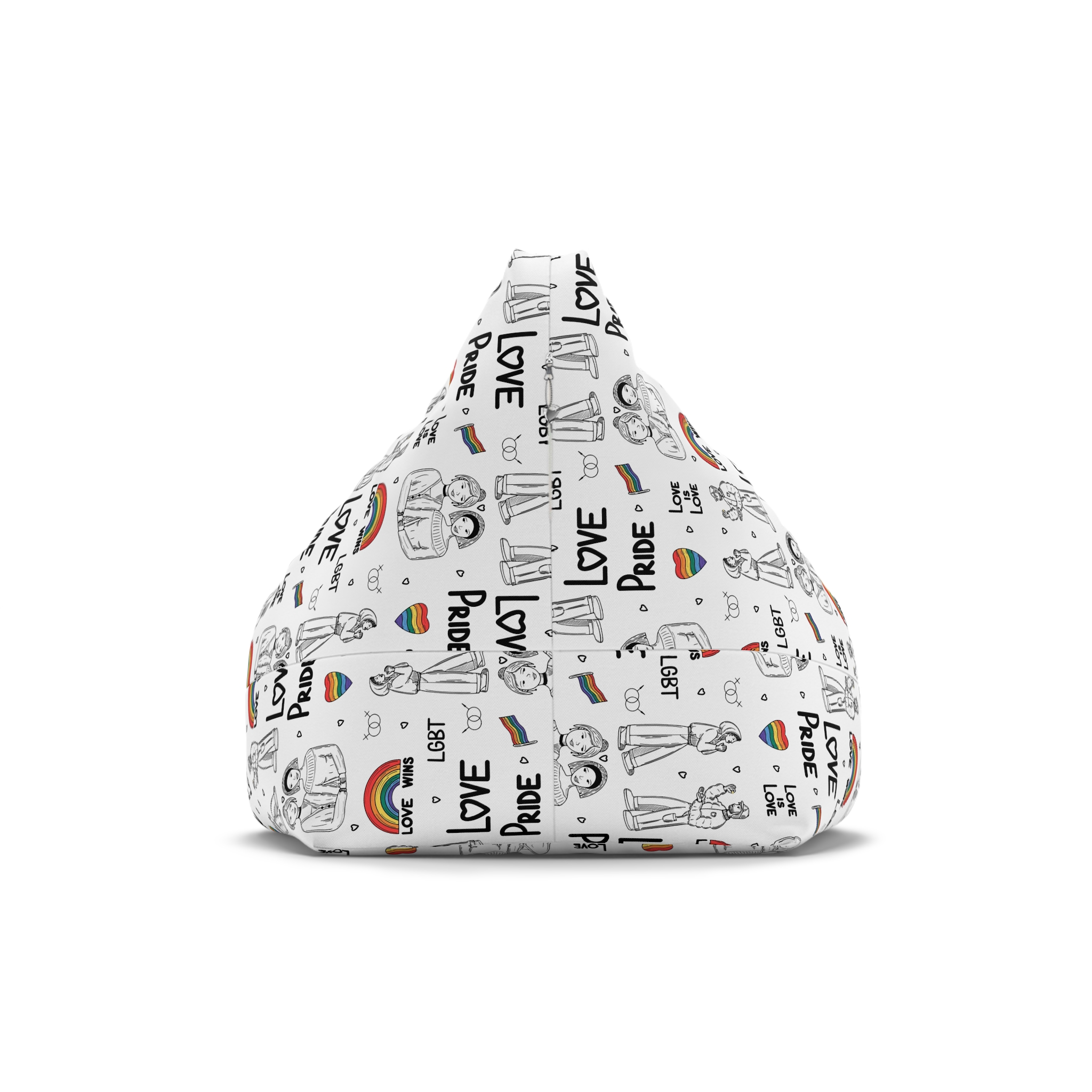 Engraving Hand Drawn Set Lgbt Elements Pride Collection Bean Bag Chair Cover - Image 2