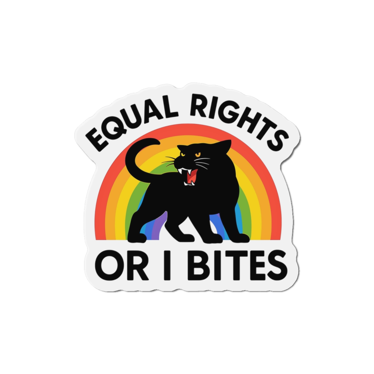 Comfort Colors Equal Rights I Bites Rainbow Cat Die Cut Magnets - Image 7
