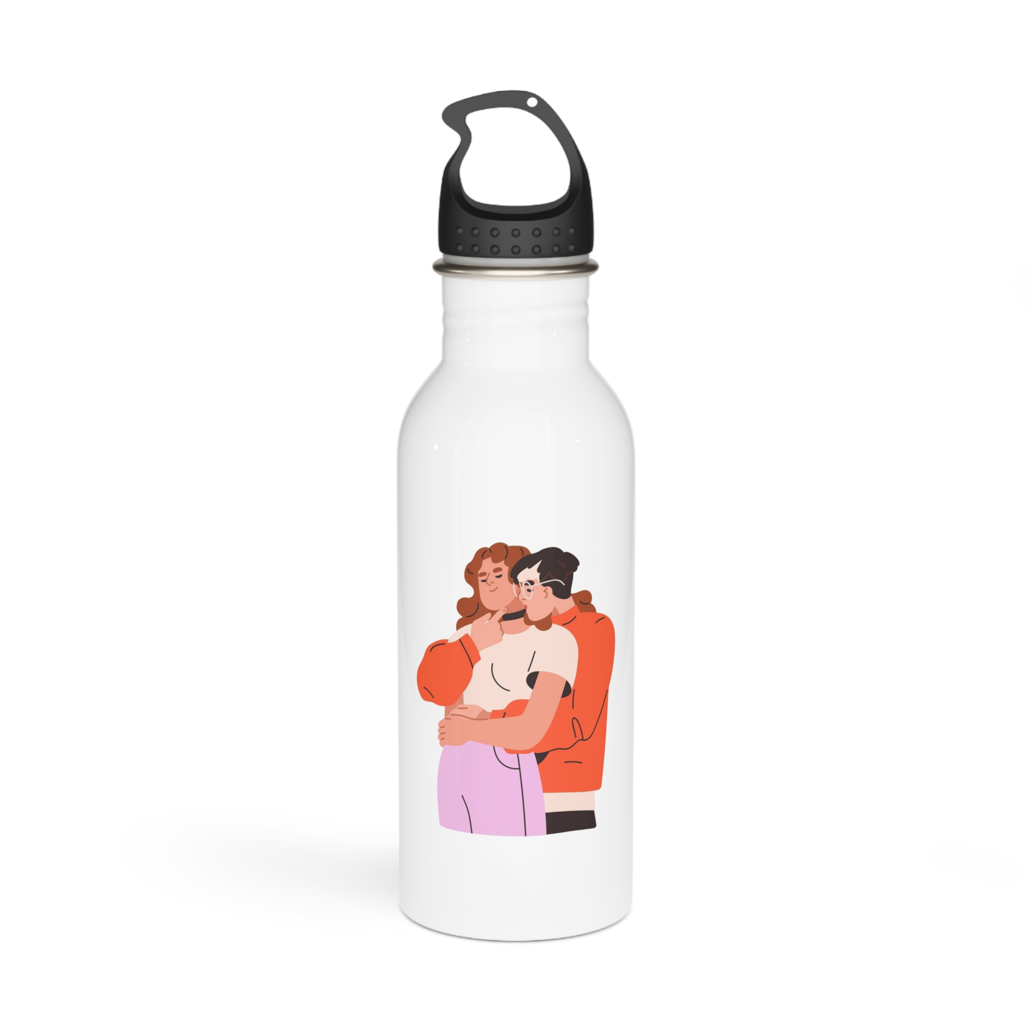 Lesbian Love Couple Girl Kissing Girlfriends Neck Female Lovers Passion Lgbt People Enamored Valentines Romantic Relationships Flat Graphic Vector Illustration Isolated White Background Stainless...