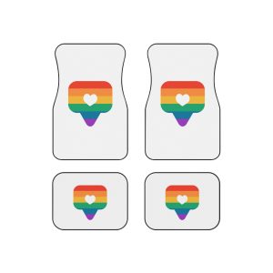 Rainbow Symbol Lgbt Pride Community Lgbt Heart Isolated White Background Car Mats Set Of 4