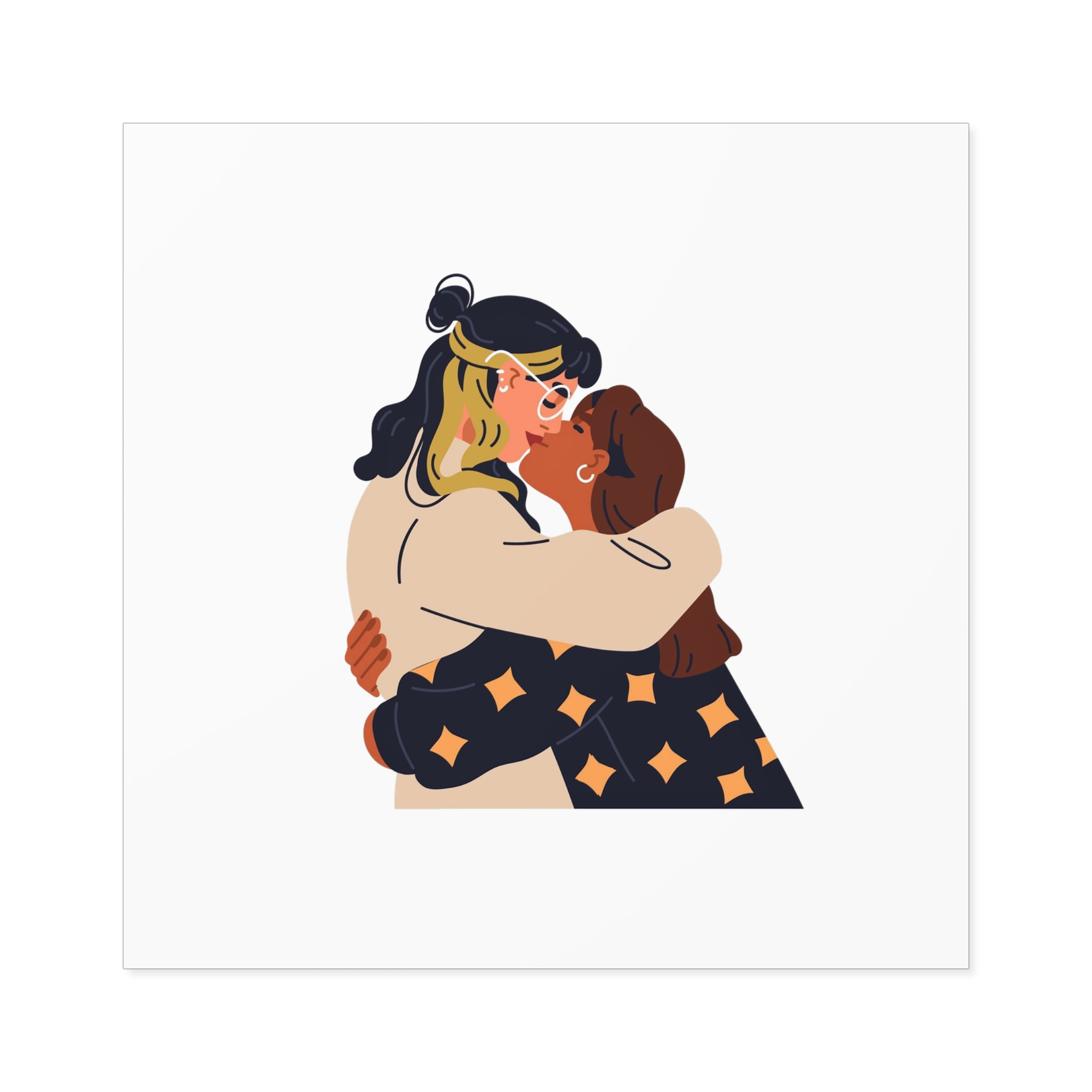 Lesbian Love Couple Kissing Hugging Lgbt Women Embracing Together With Passion Modern Young Homosexual Girlfriends Lgbtq Lovers Valentines Flat Vector Illustration Isolated White Background Laminate... - Image 45