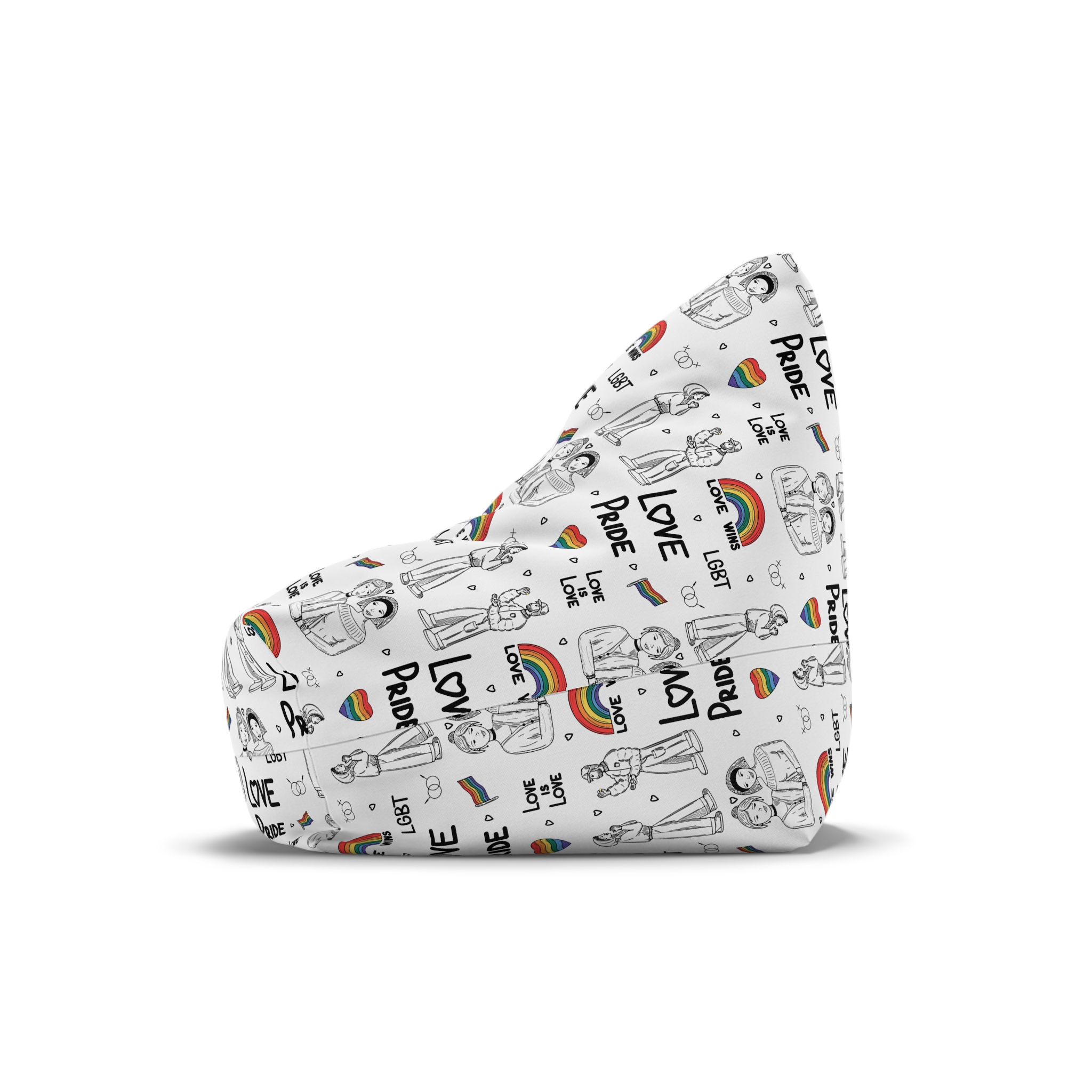 Engraving Hand Drawn Set Lgbt Elements Pride Collection Bean Bag Chair Cover - Image 4