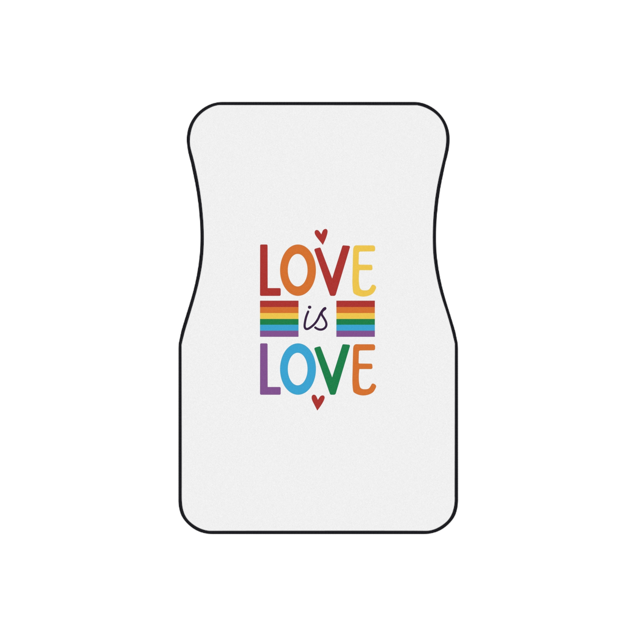 Love Is Love Colorful Typography With Rainbow Stripes Lgbt Pride Message Vector Car Mats Set Of 4 - Image 2