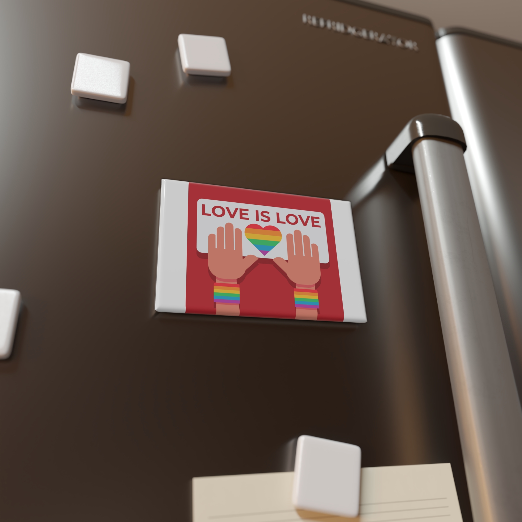 Hands Holding Lgbt Posters People Crowd With Rainbow Flag Gender Signs Hearts Lgbtq Community Pride Button Magnet Rectangle 1 And 10 Pcs - Image 8