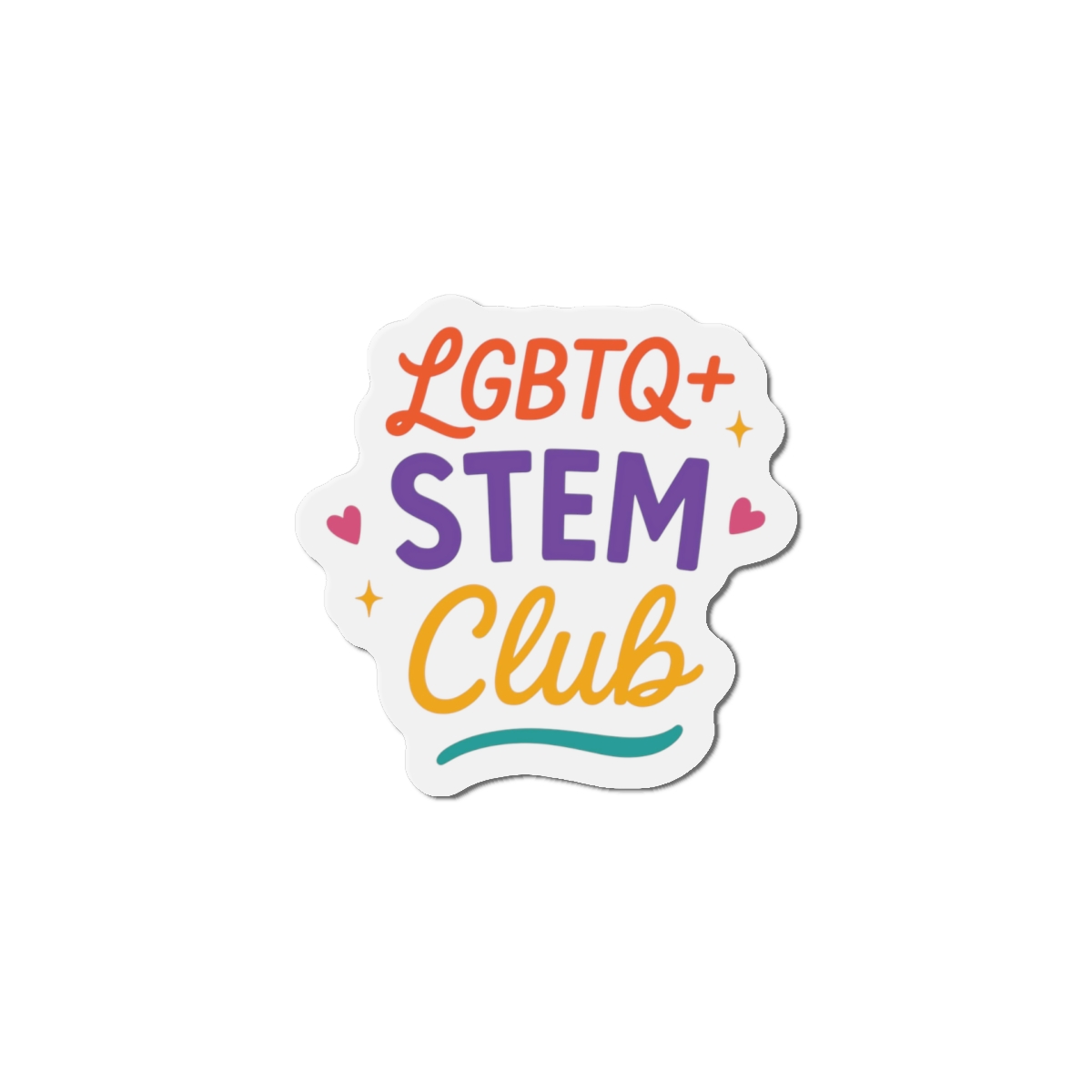 Vibrant Lgbtq Stem Club Logo Vector Illustration Featuring Bright Colors Playful Design Element Die Cut Magnets - Image 10