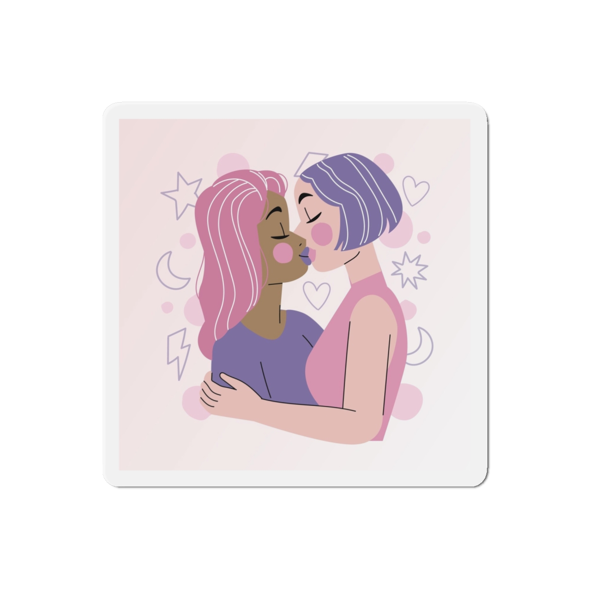Lesbian Pride Design 5F97CF Die Cut Magnets - Image 13