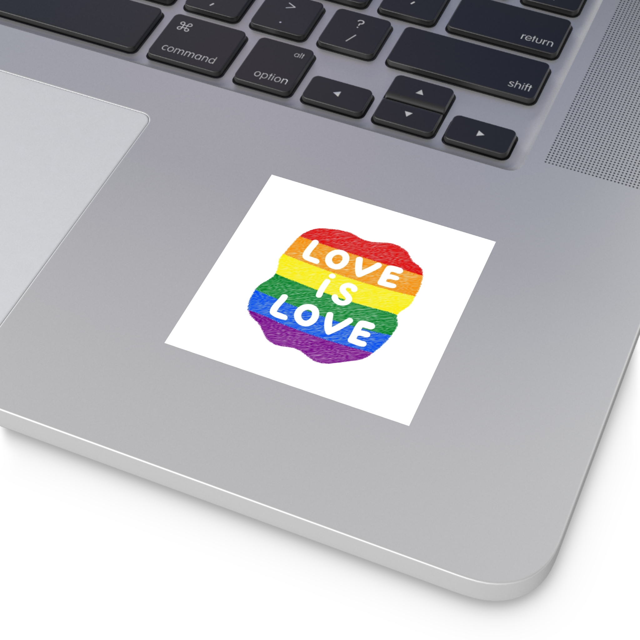 Love Is Love Lgbtq Pride Rainbow Poster Slogan Laminate Stickers Square - Image 67