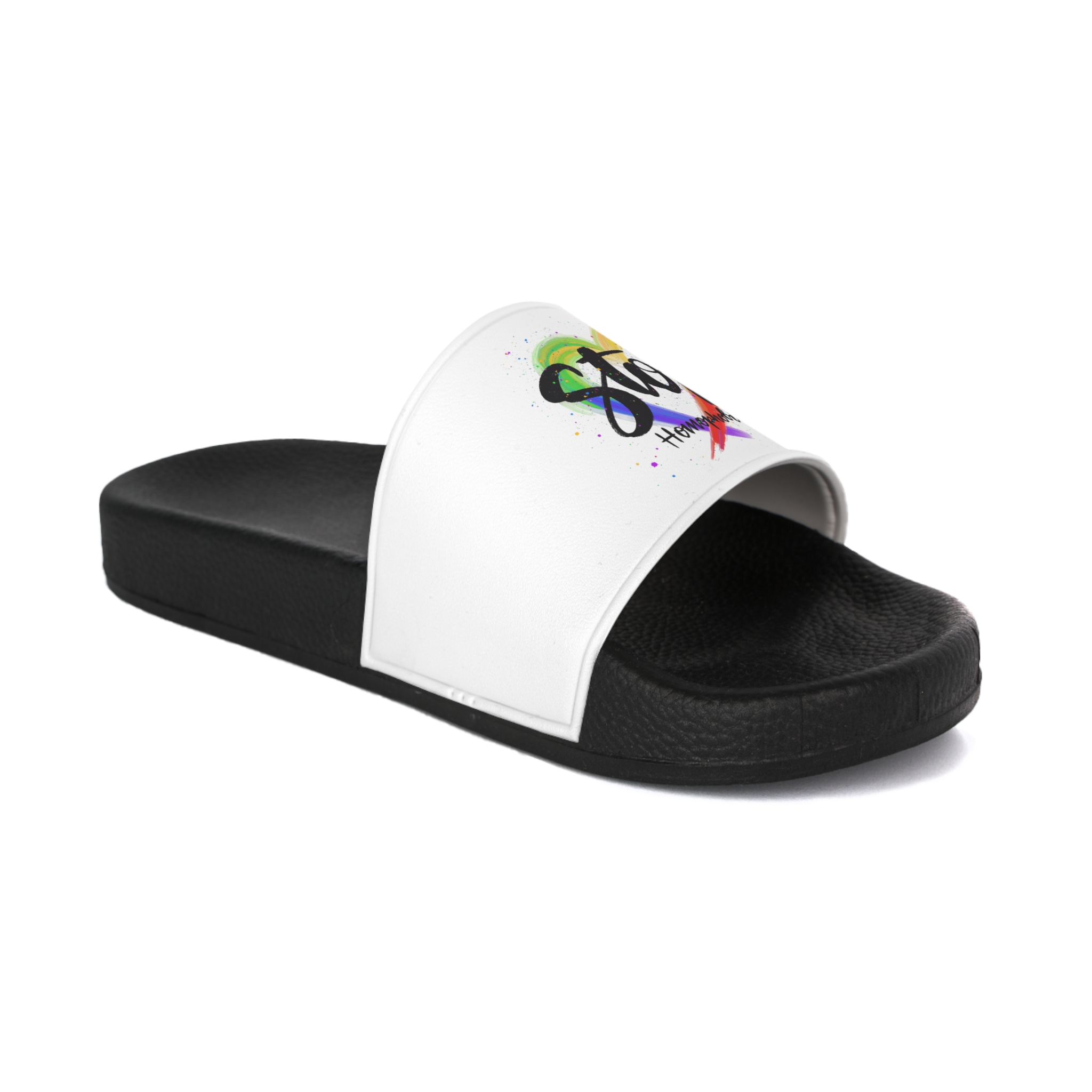 Stop Homophobia Concept Mens Slide Sandals - Image 2