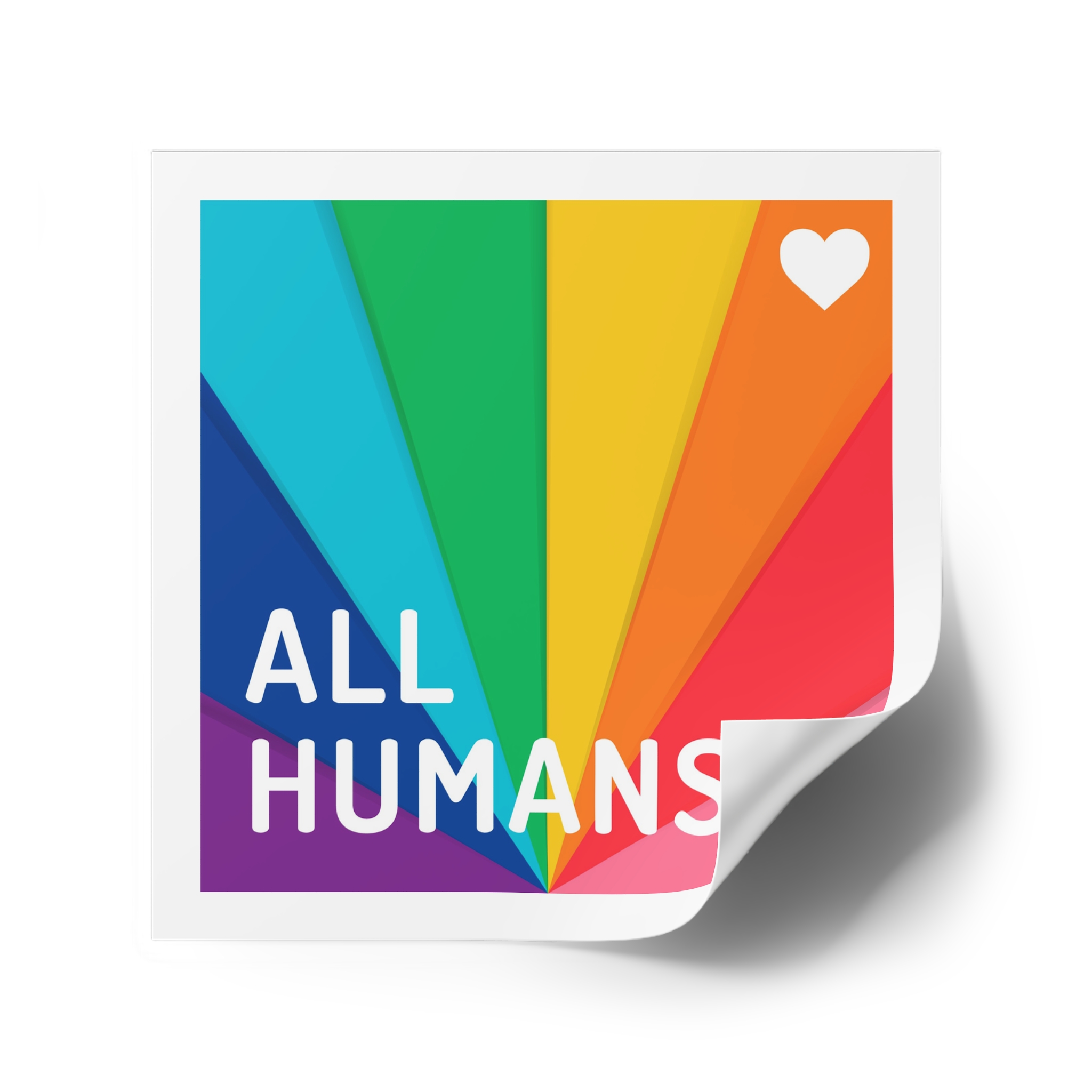 Rainbow Colored Background With All Humans Concept Pride Month Laminate Stickers Square - Image 42
