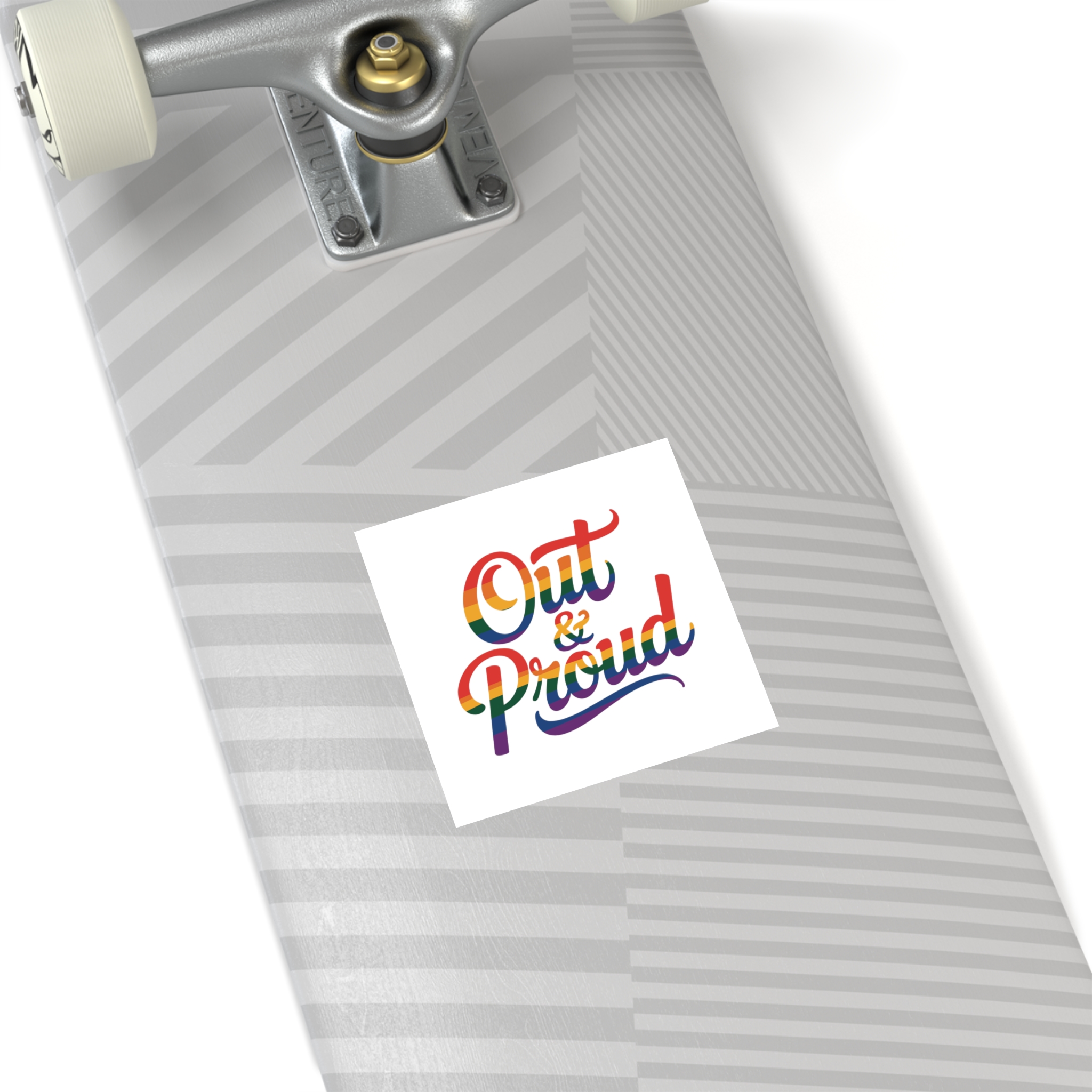 Out Proud T Shirt Design Isolated White Background Laminate Stickers Square - Image 28