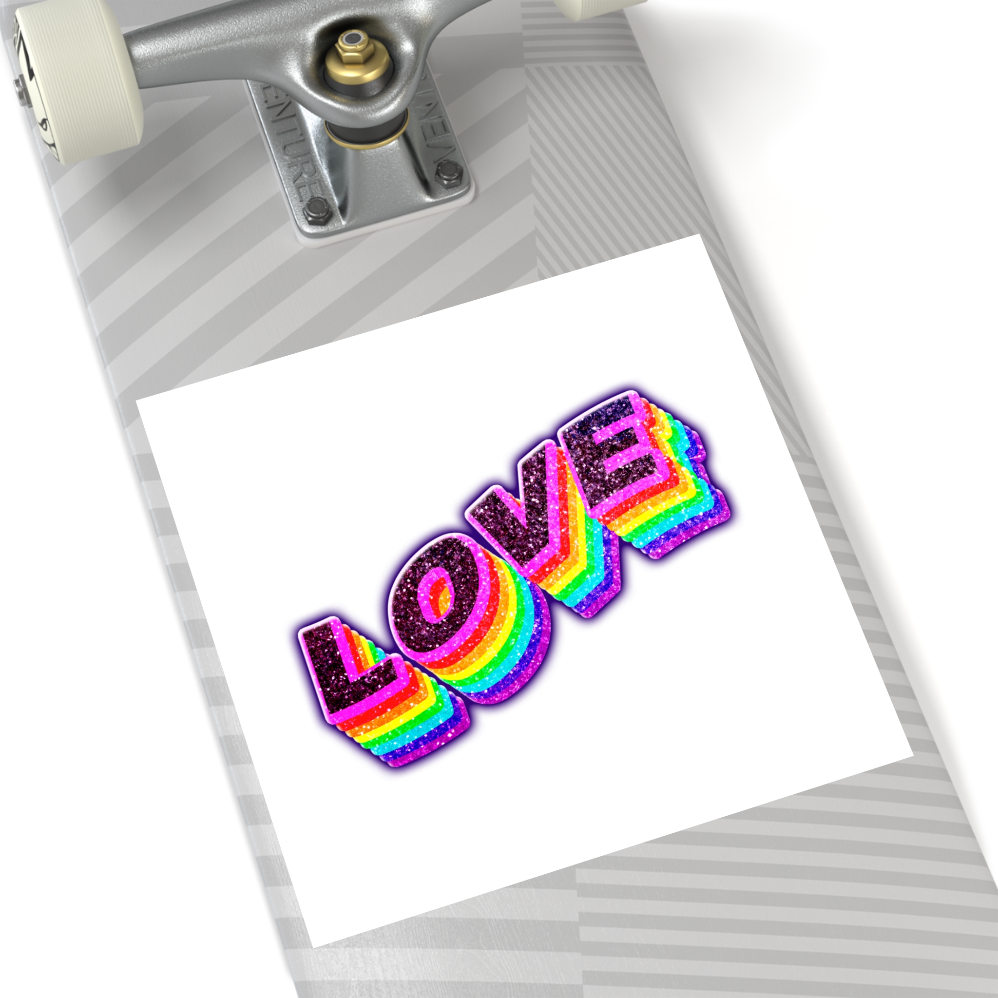 Love Png Word Rainbow Typography Laminate Stickers Square - Image 52