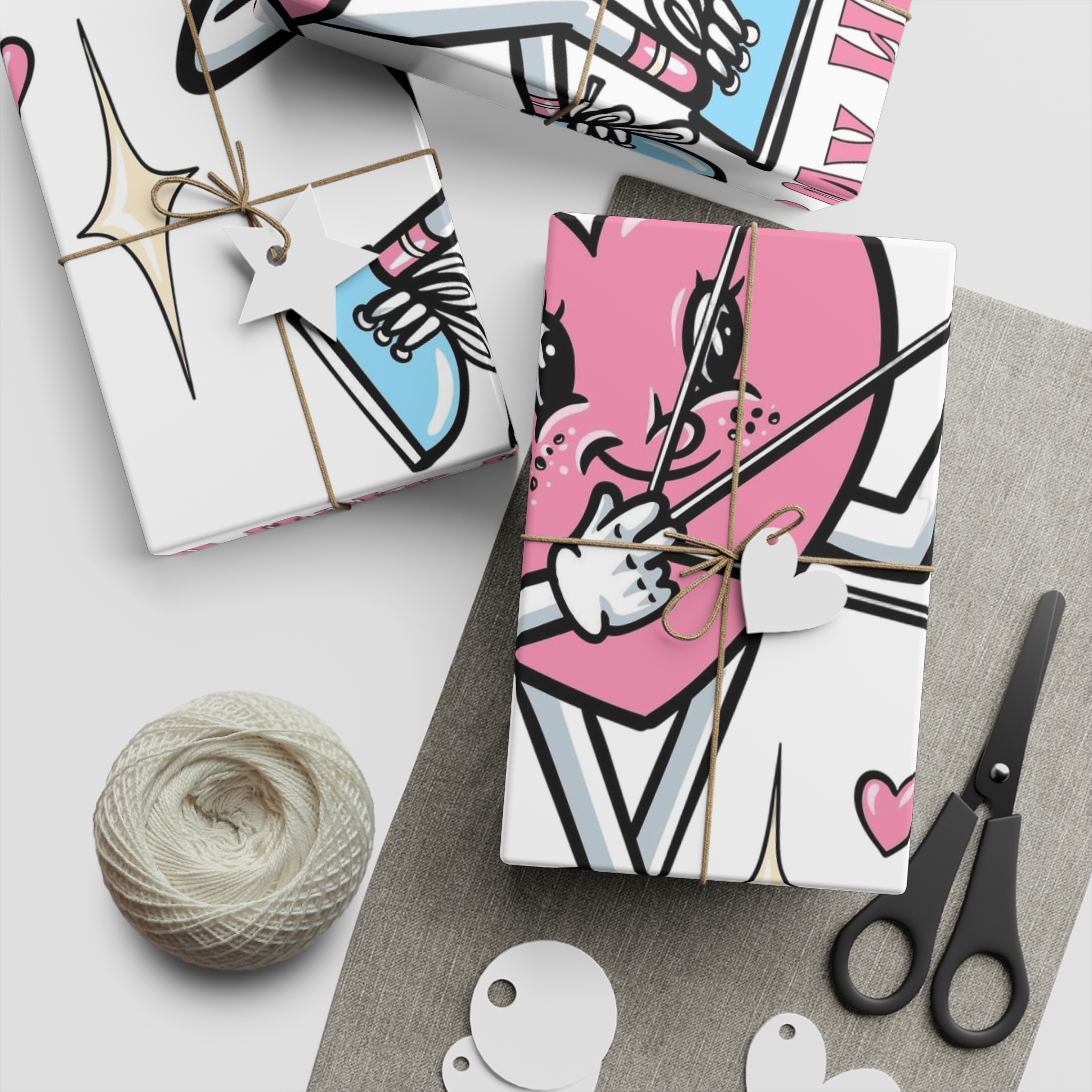 Love Cupid Holding Bow Tshirt Design Gift Wrapping Paper Sheets 1pc - Image 5