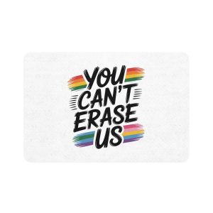 You Cant Erase Us T Shirt Design Isolated White Background 2 Pet Food Mat 12x18