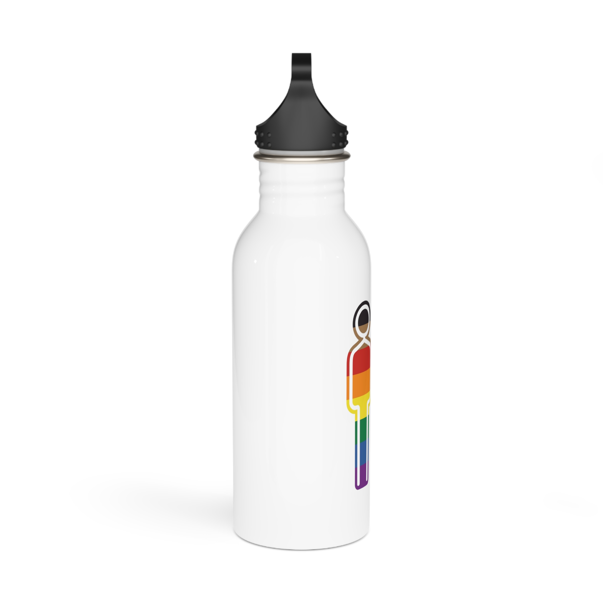 Gay Couple Pride Flag Icon Symbol Vector Illustration Stainless Steel Water Bottle - Image 2