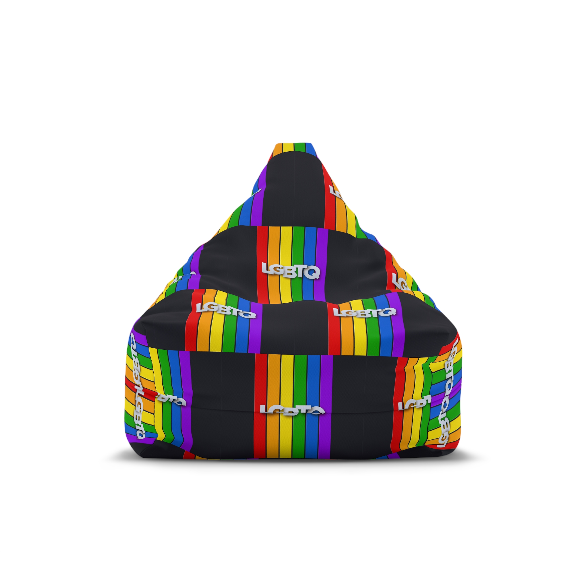 Lgbtq Paper Sign Rainbow Flag Bean Bag Chair Cover