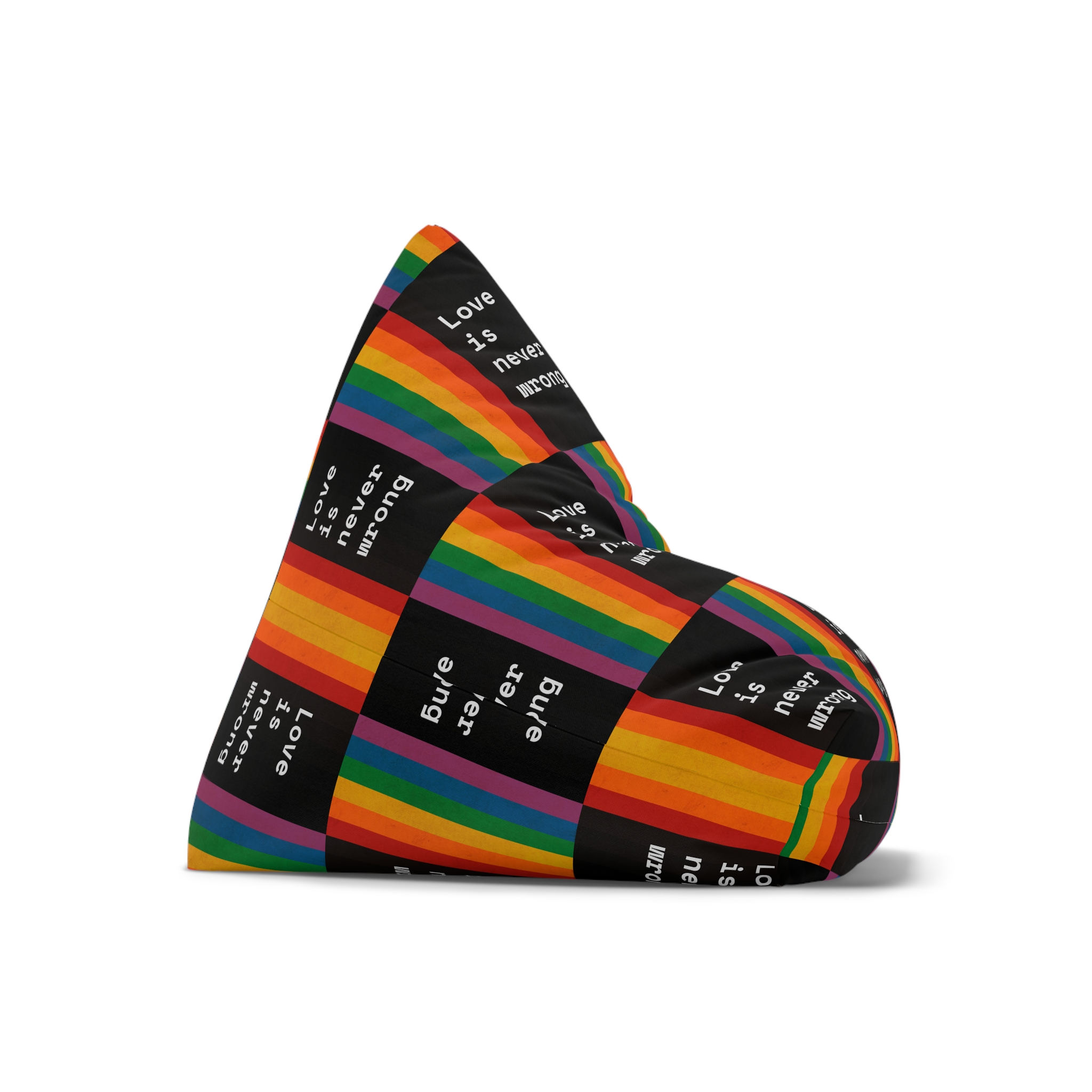 Rainbow With Love Is Never Wrong Concept Pride Month Bean Bag Chair Cover - Image 7