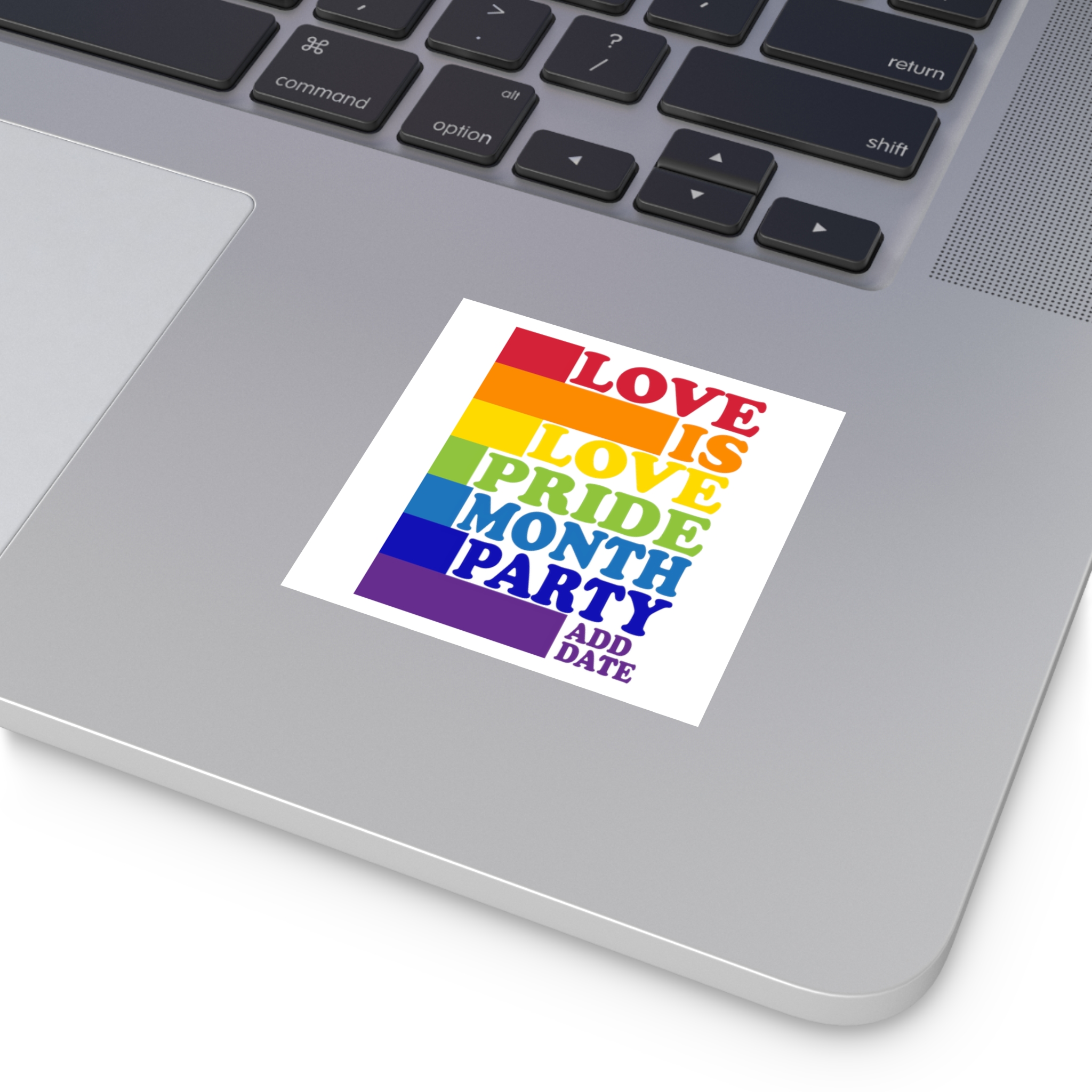 Love Is Love Pride Month Party Poster Flyer Social Media Post Design Laminate Stickers Square - Image 3
