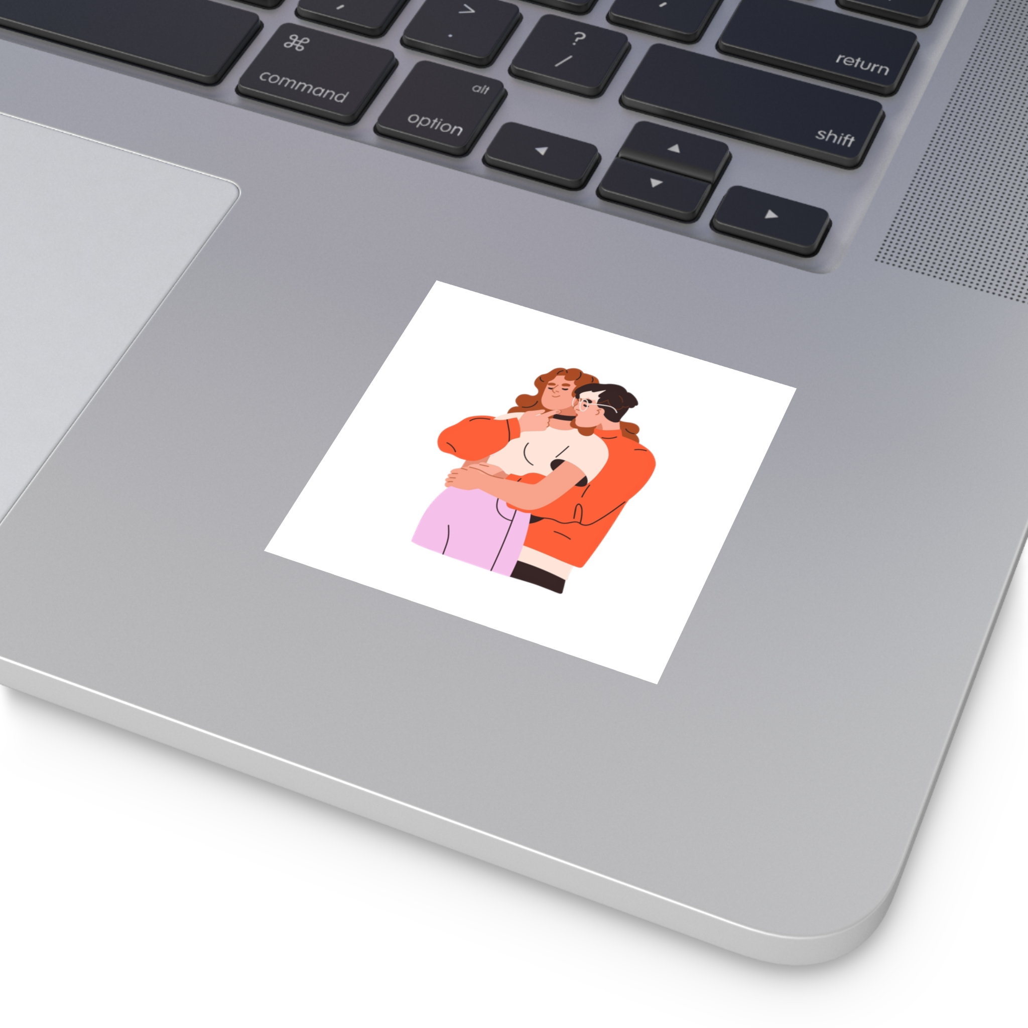 Lesbian Love Couple Girl Kissing Girlfriends Neck Female Lovers Passion Lgbt People Enamored Valentines Romantic Relationships Flat Graphic Vector Illustration Isolated White Background Laminate... - Image 3