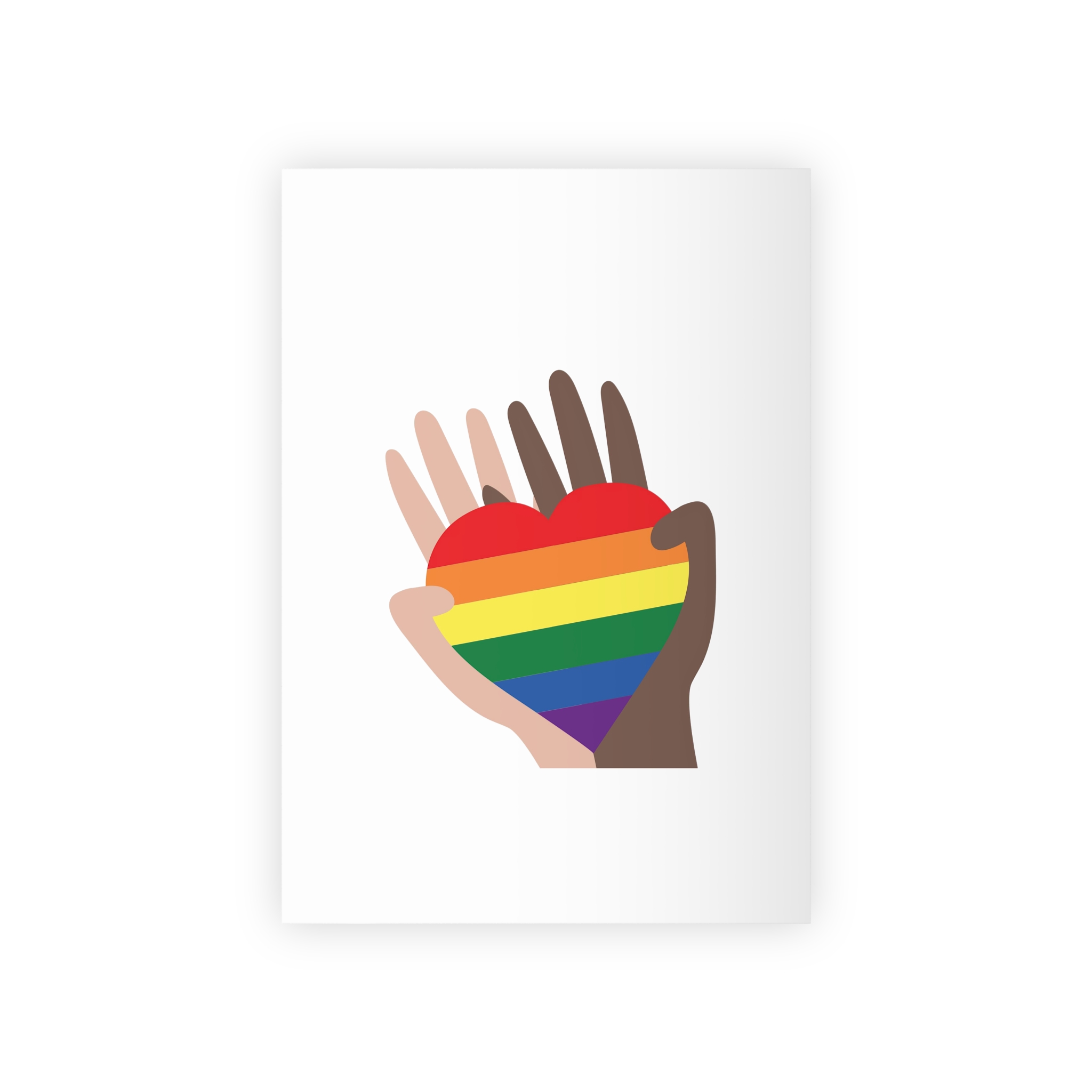 Hands Different Colors Skin Holding Rainbow Heart Lgbtq Color Gift Wrapping Paper Rolls 1pc