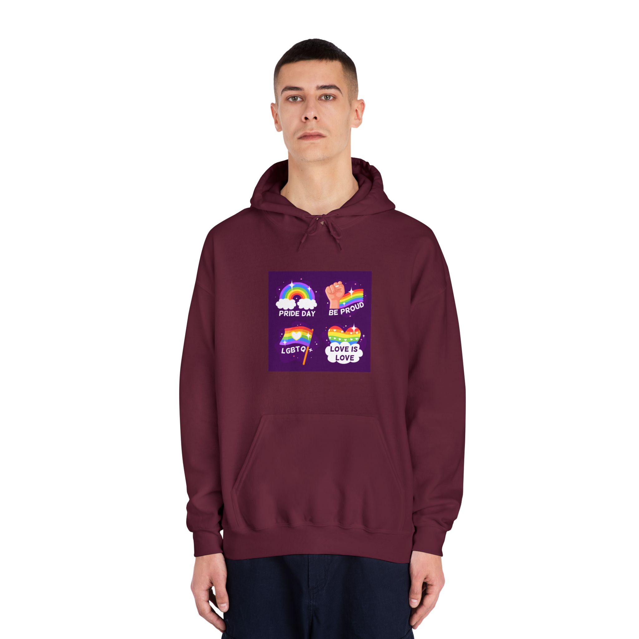 Pride Day Badges Collection Unisex Dryblend Hooded Sweatshirt - Image 19