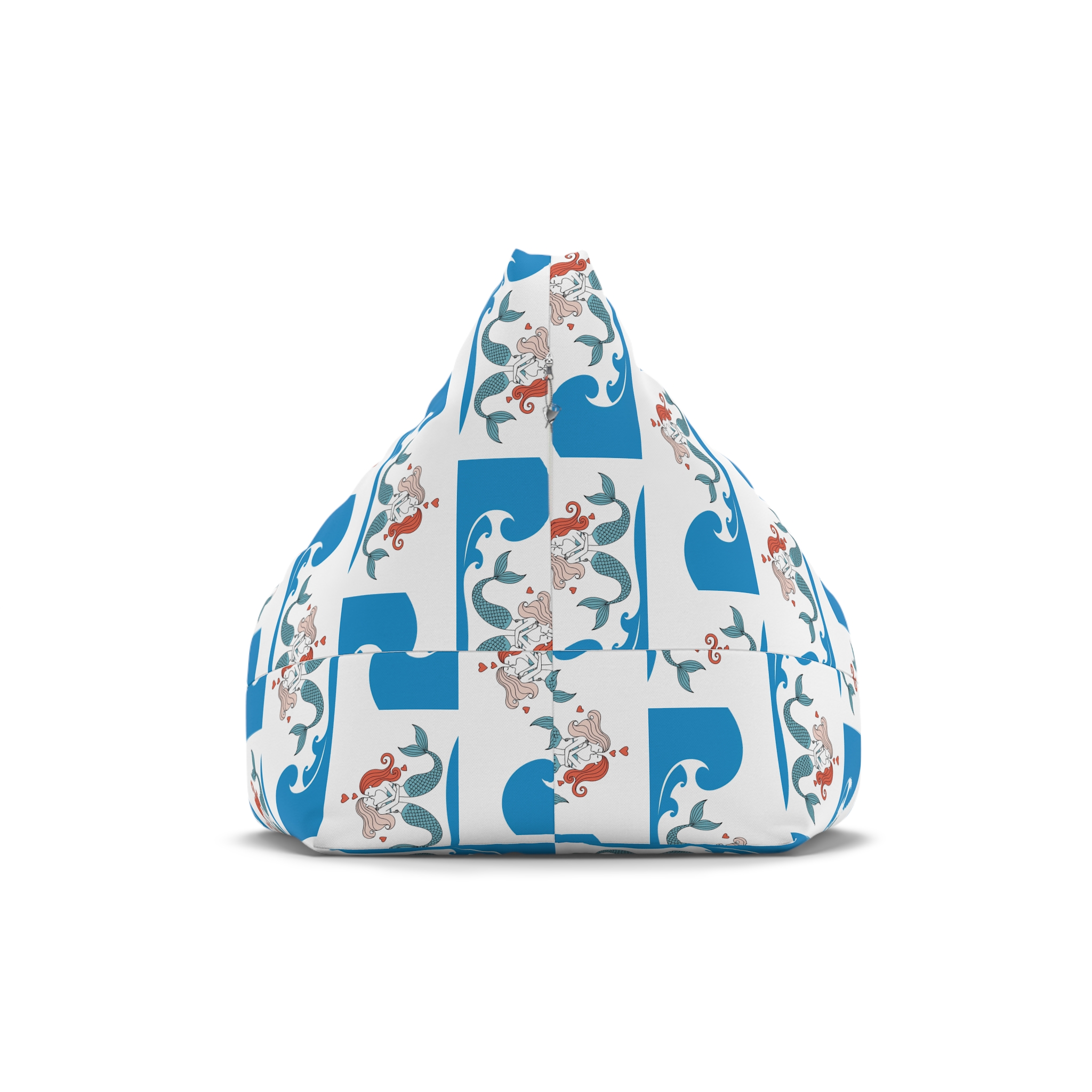 Two Mermaids Love With Hearts Their Heads Bean Bag Chair Cover - Image 2