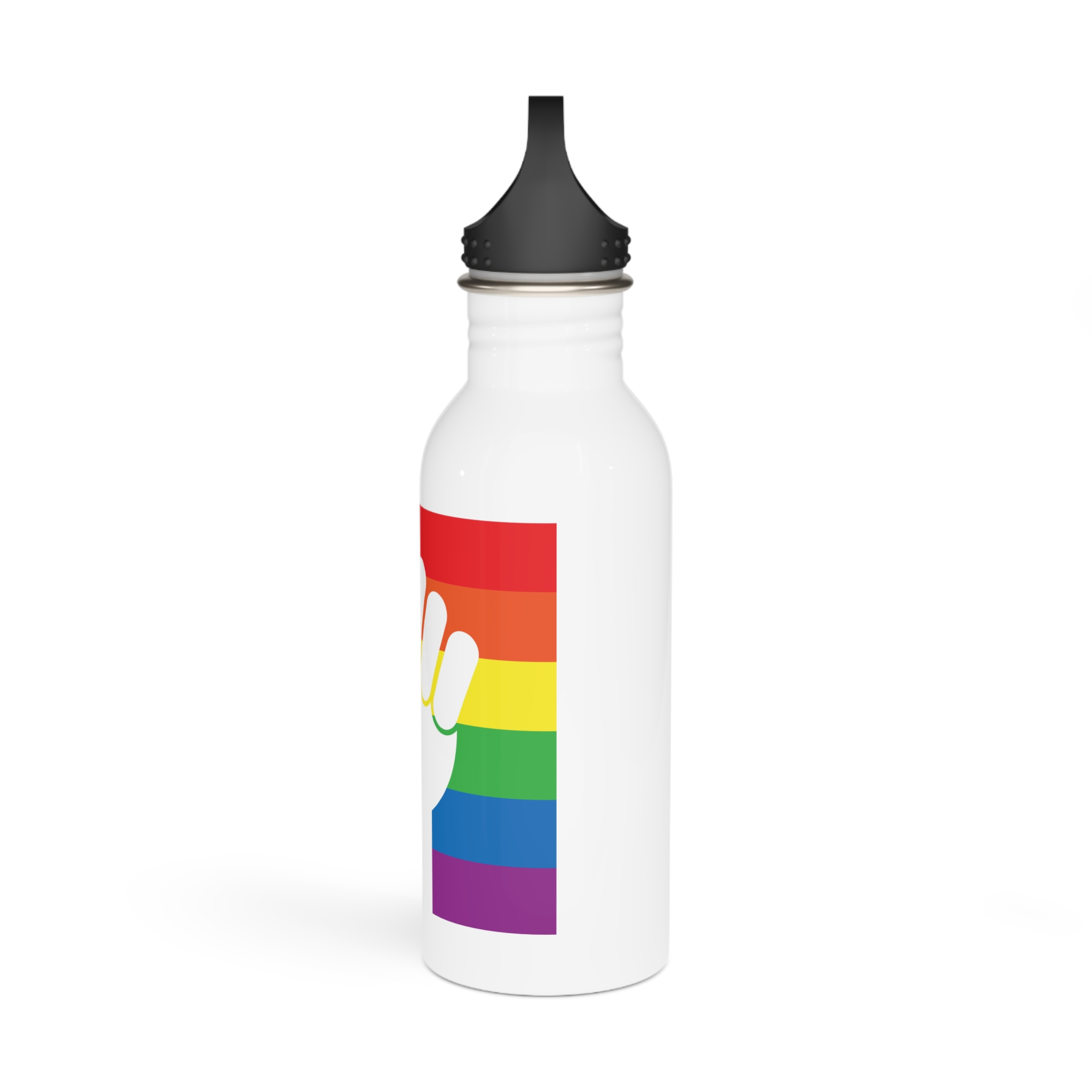 Lgbt Hand Flat Stainless Steel Water Bottle - Image 4