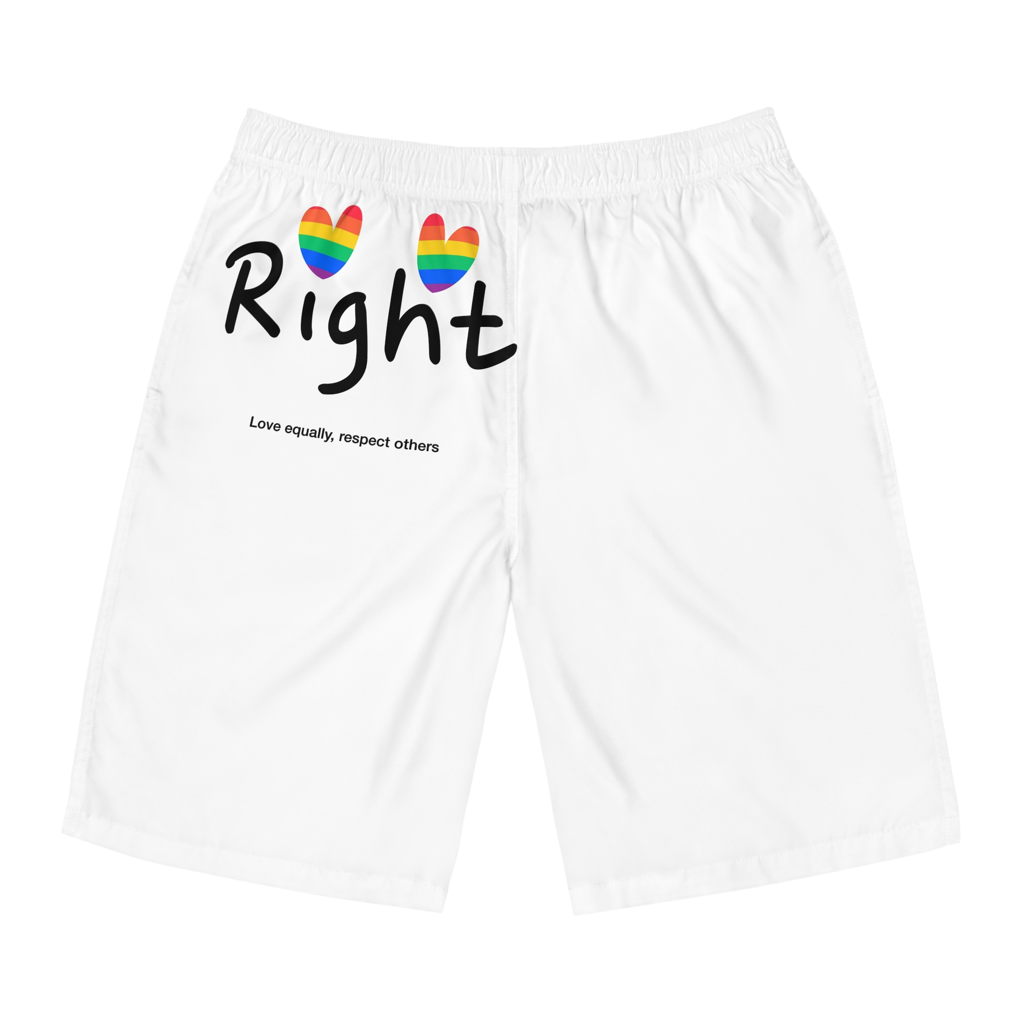 Love Letter Pride Rainbow Lettering Text Writing Pattern Freedom Love Heart Homo Colors Flag Parade(1) Mens Board Shorts Aop