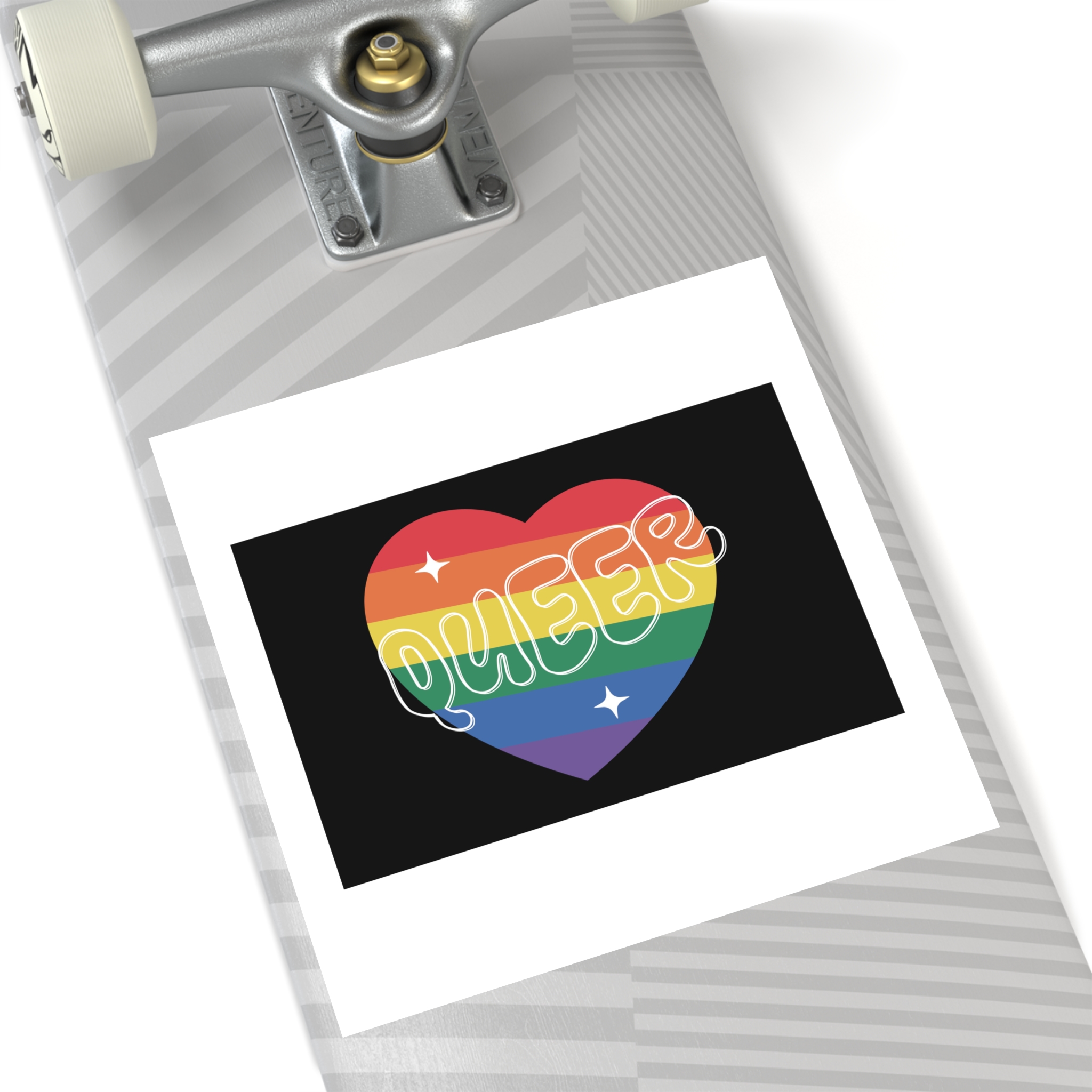 Queer Pride Heart Laminate Stickers Square - Image 60