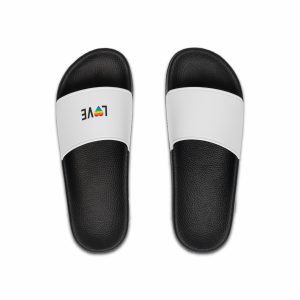 Love Lgbt Rainbow Heart Diversity Love Flag Flat Vector Illustration Mens Slide Sandals