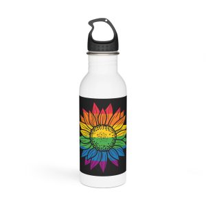 Sunflower Pride Rainbow Premium Vector T Shirt(1) Stainless Steel Water Bottle