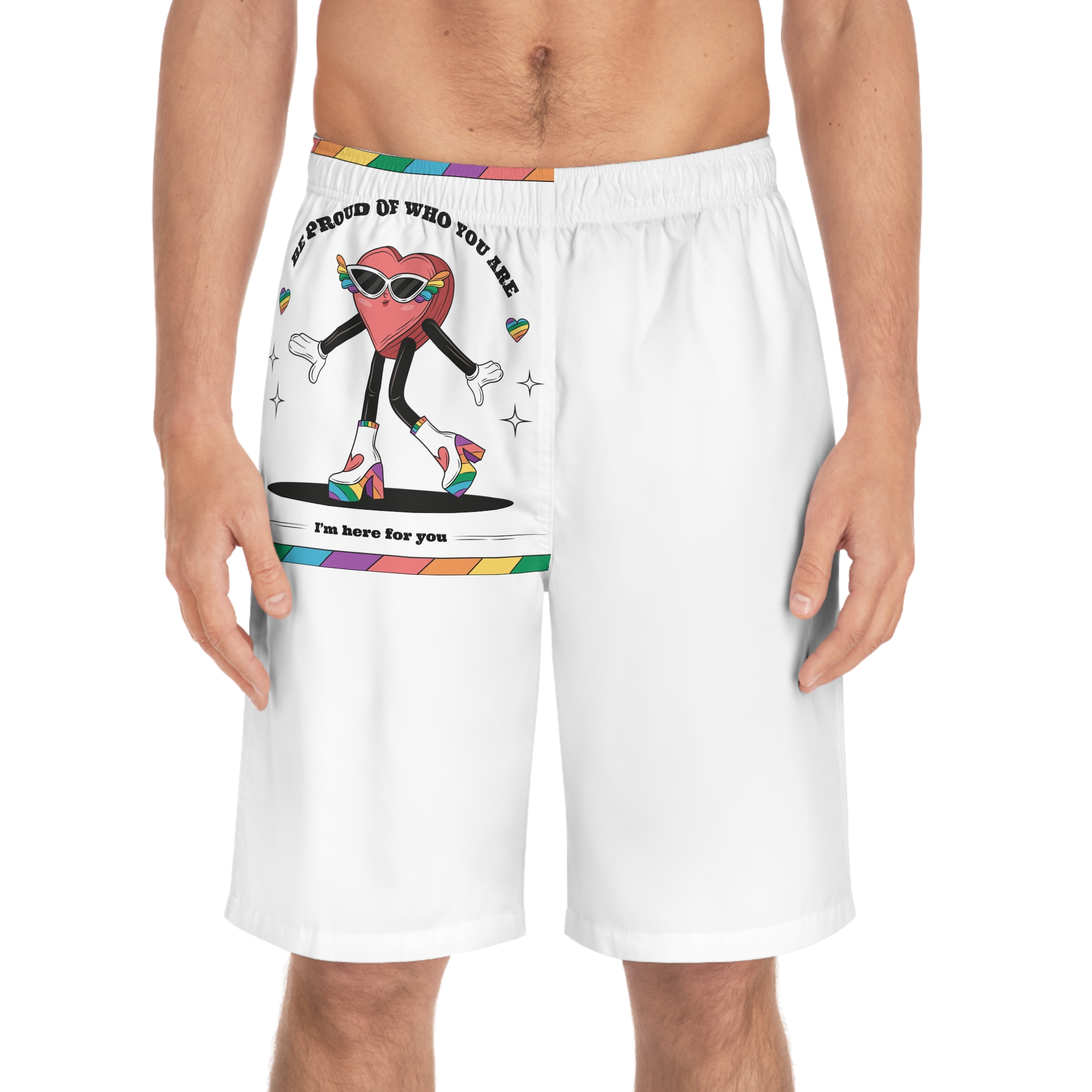 Hand Drawn Illustration Pride Month Celebration(1) Mens Board Shorts Aop - Image 3