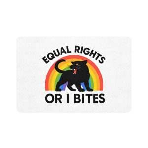 Comfort Colors Equal Rights I Bites Rainbow Cat Pet Food Mat 12x18