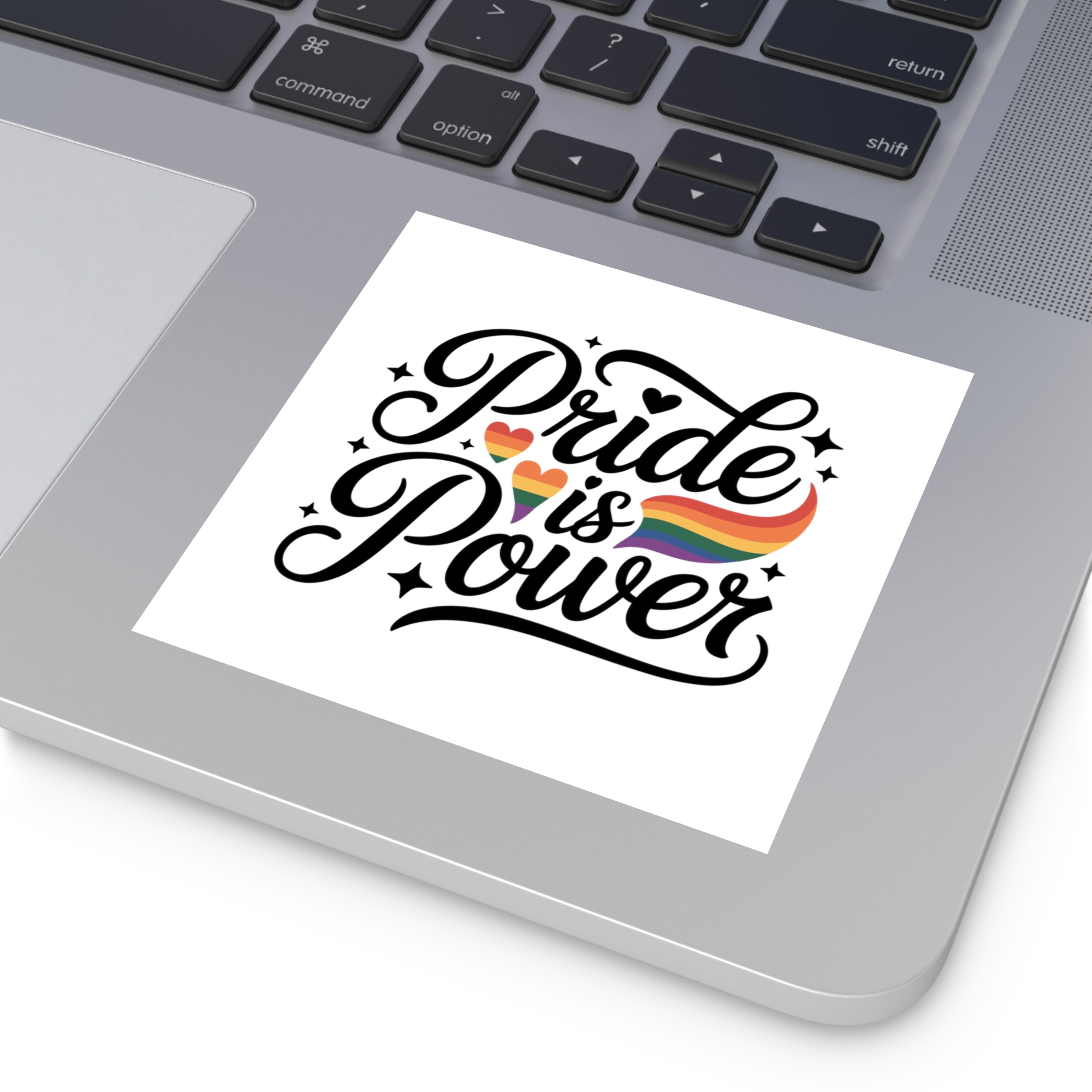 Pride Is Power T Shirt Design Isolated White Background 2 Laminate Stickers Square - Image 19