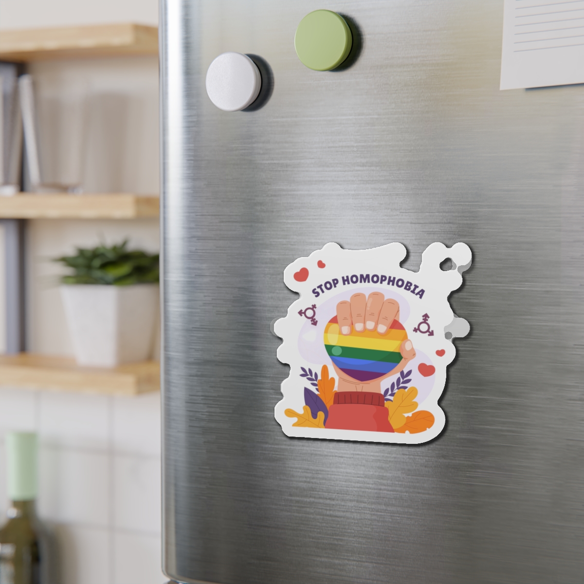 Hand Drawn Stop Homophobia Concept Illustrated Die Cut Magnets - Image 9