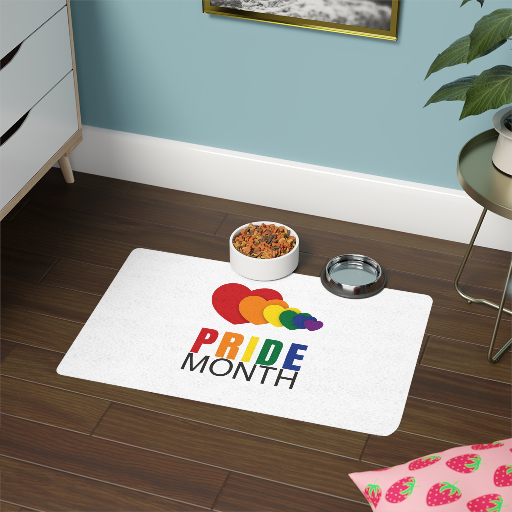 Happy Pride Month Greetings Red Orange Blue Colourful Background Social Media Design Banner Free Vector Pet Food Mat 12x18 - Image 4