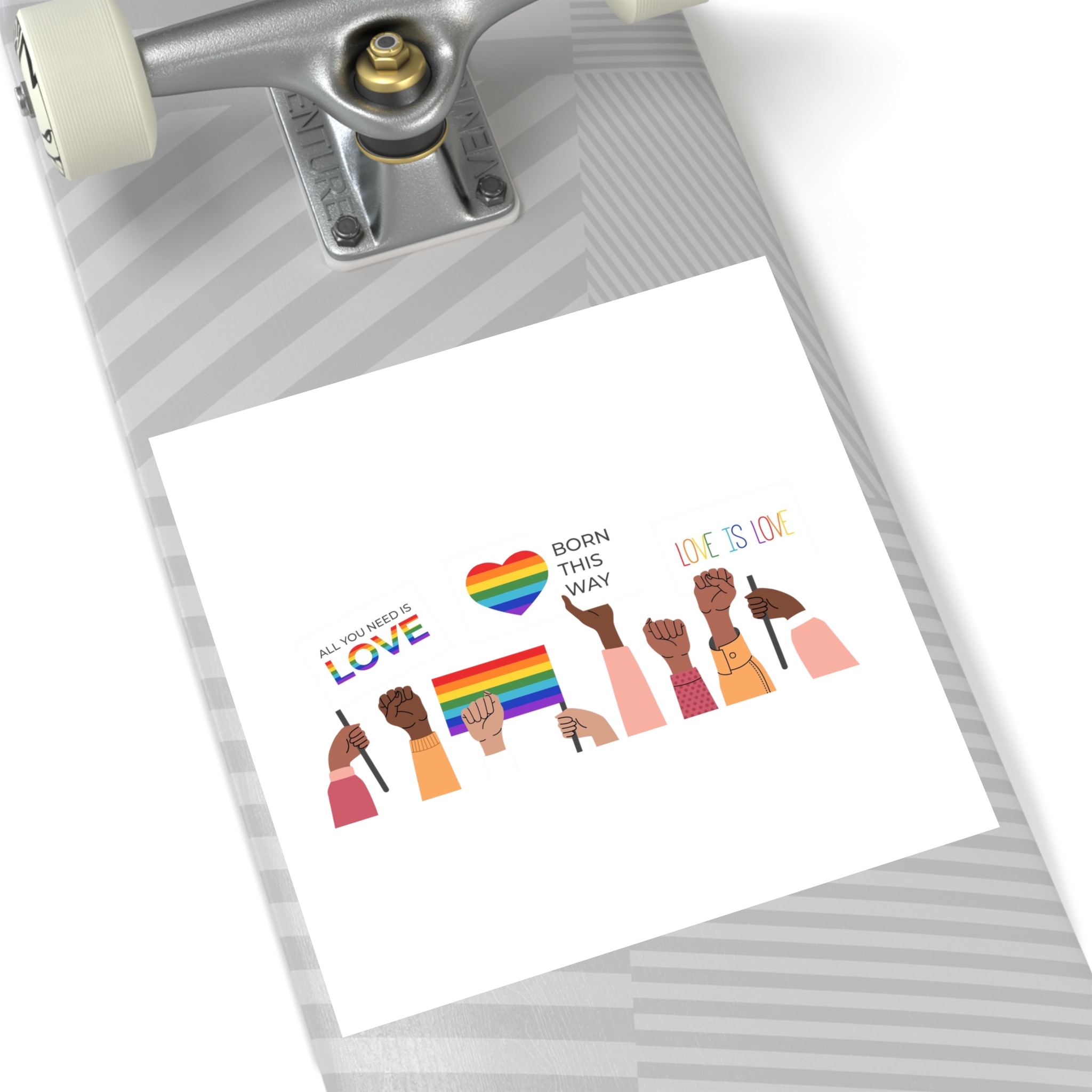 People Holding Lgbt Posters Symbols Signs Flags With Rainbows Pride Month Human Rights Love Is Love Laminate Stickers Square - Image 52