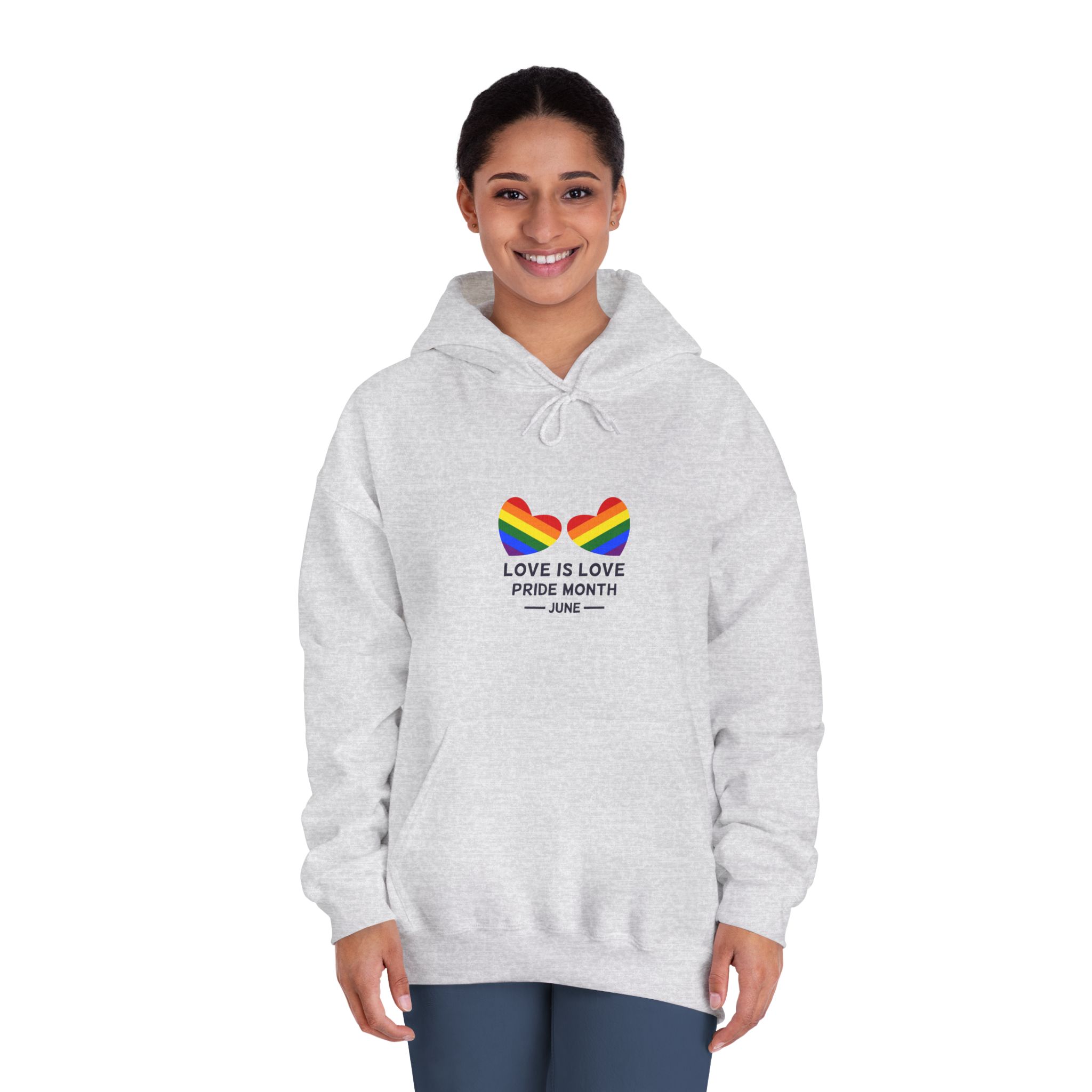 Lgbtq Pride Month June Every Year Rainbow Sign Pride Community Design Banner Poster Card Background Template Unisex Dryblend Hooded Sweatshirt - Image 8