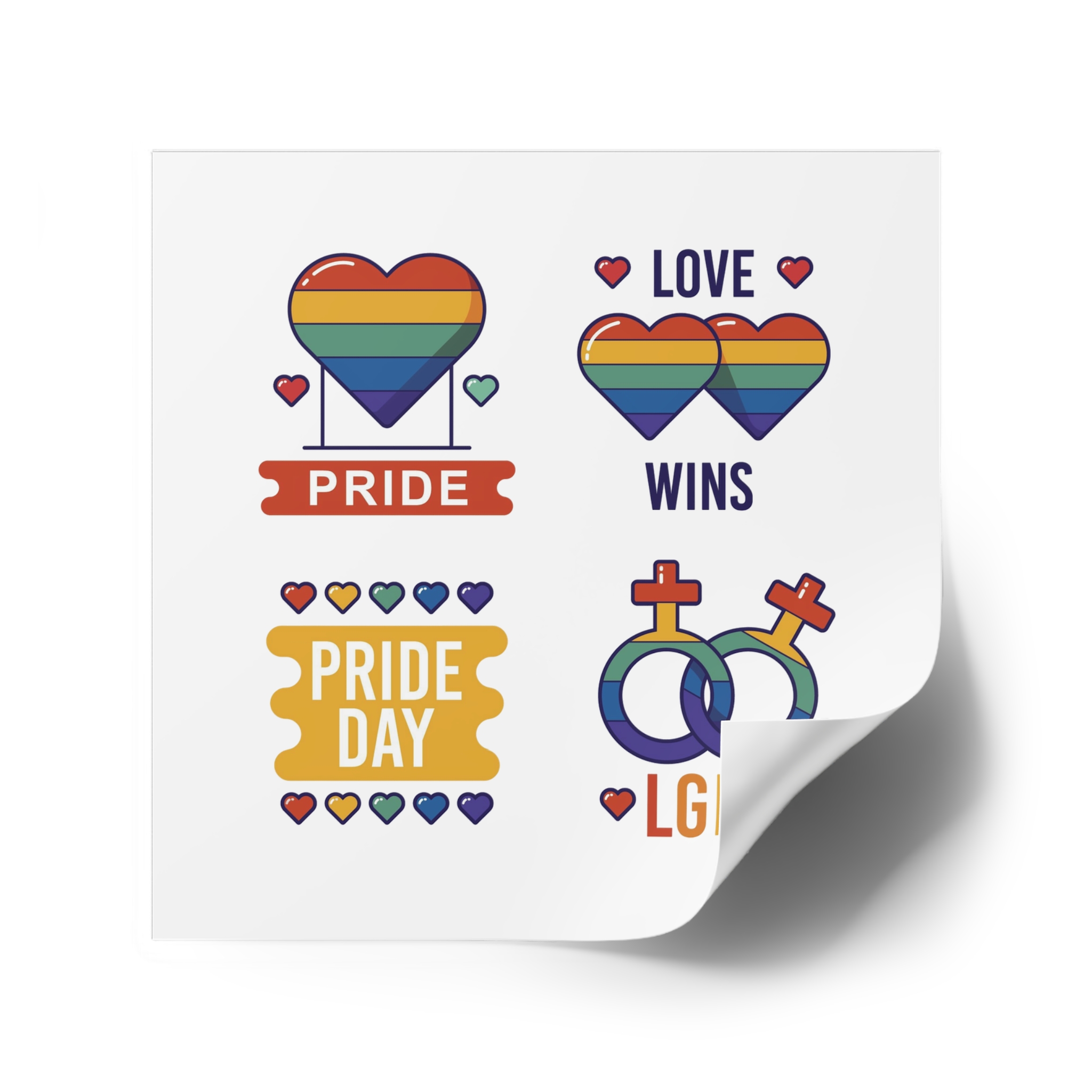 Pride Day Label Collection Concept Laminate Stickers Square - Image 34