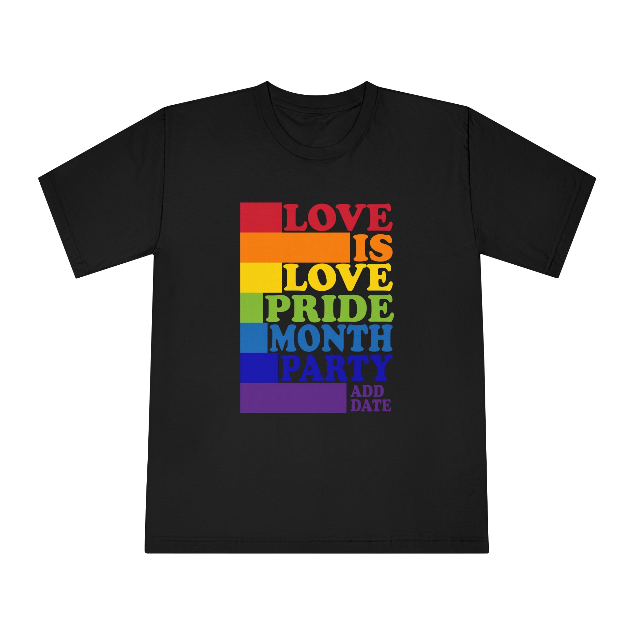 Love Is Love Pride Month Party Poster Flyer Social Media Post Design - Unisex Classic Crewneck T Shirt - Image 5