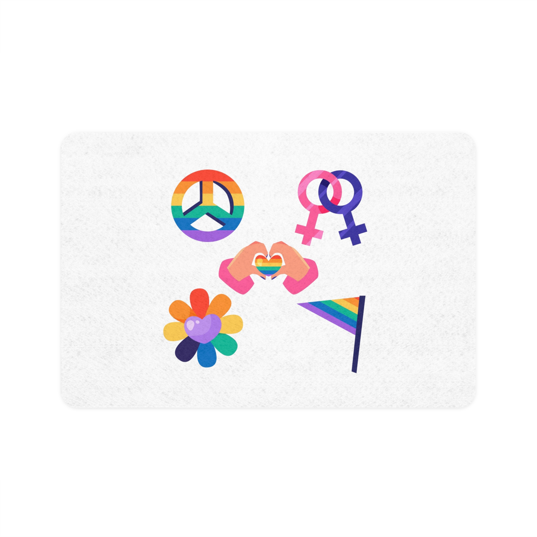 Flat Design Elements Collection Pride Month Celebration(1) Pet Food Mat 12x18
