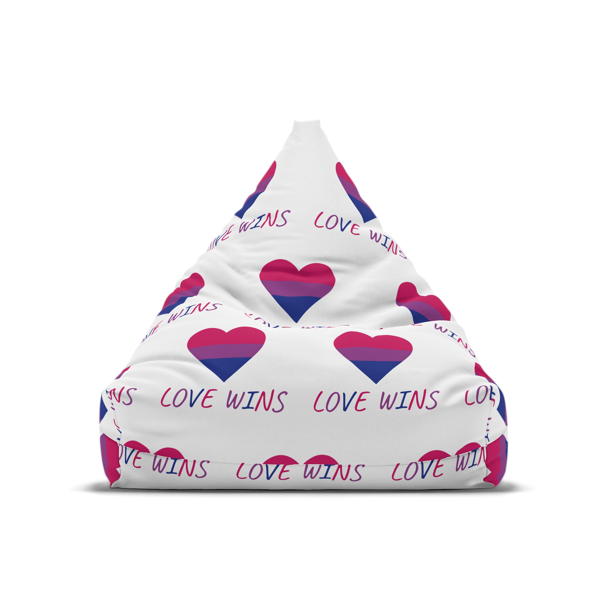 Colorful Heart Shape Bisexual Pride Flag Happy Pride Day Lgbtqia Community Pride Month Vector Hand Drawn Doodle Posters Stickers Logo Cards Bean Bag Chair Cover - Image 5