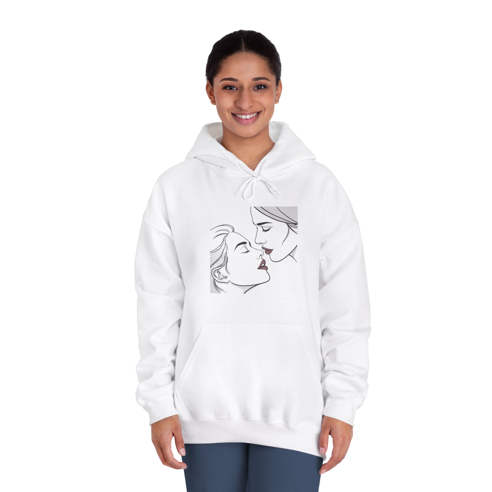 Perfect Lip Set Open Close Smooches Unisex Dryblend Hooded Sweatshirt - Image 4