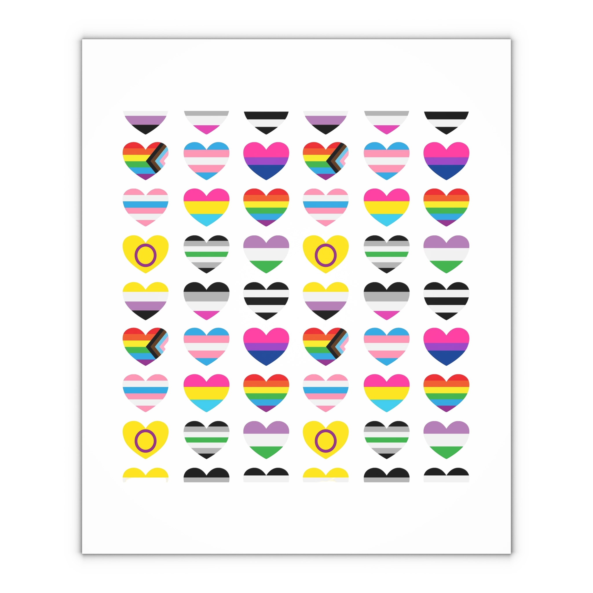 Vector Seamless Pattern Gender Lgbt Flag Heart Gift Wrapping Paper Sheets 1pc - Image 4