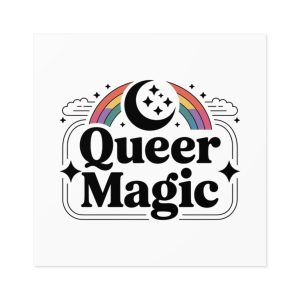 Queer Magic T Shirt Design Isolated White Background 2 Laminate Stickers Square