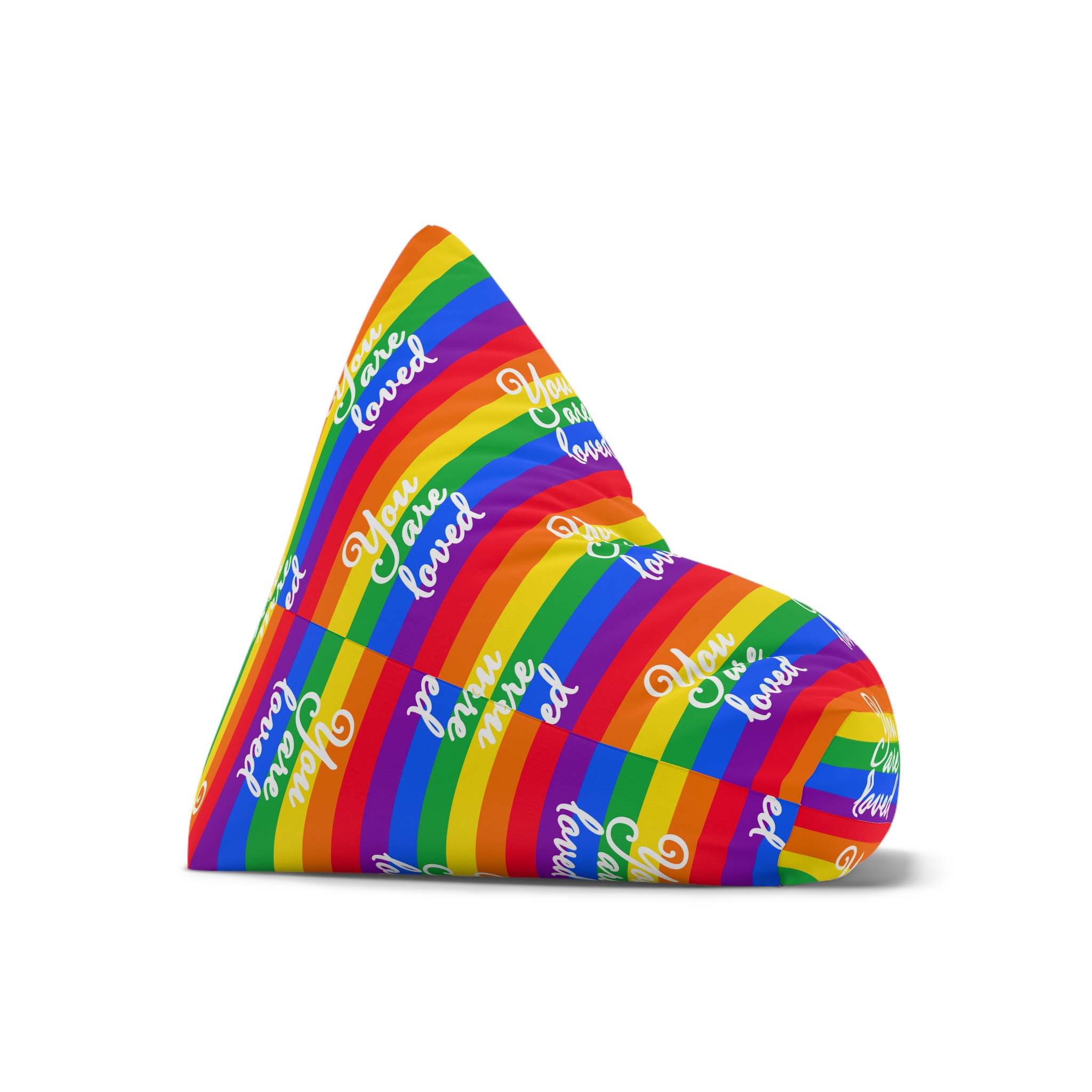 You Are Loved Words Lgbt Pride Flag Background Bean Bag Chair Cover - Image 7