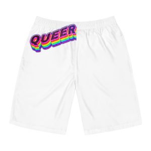 Queer Png Word Rainbow Typography Mens Board Shorts Aop