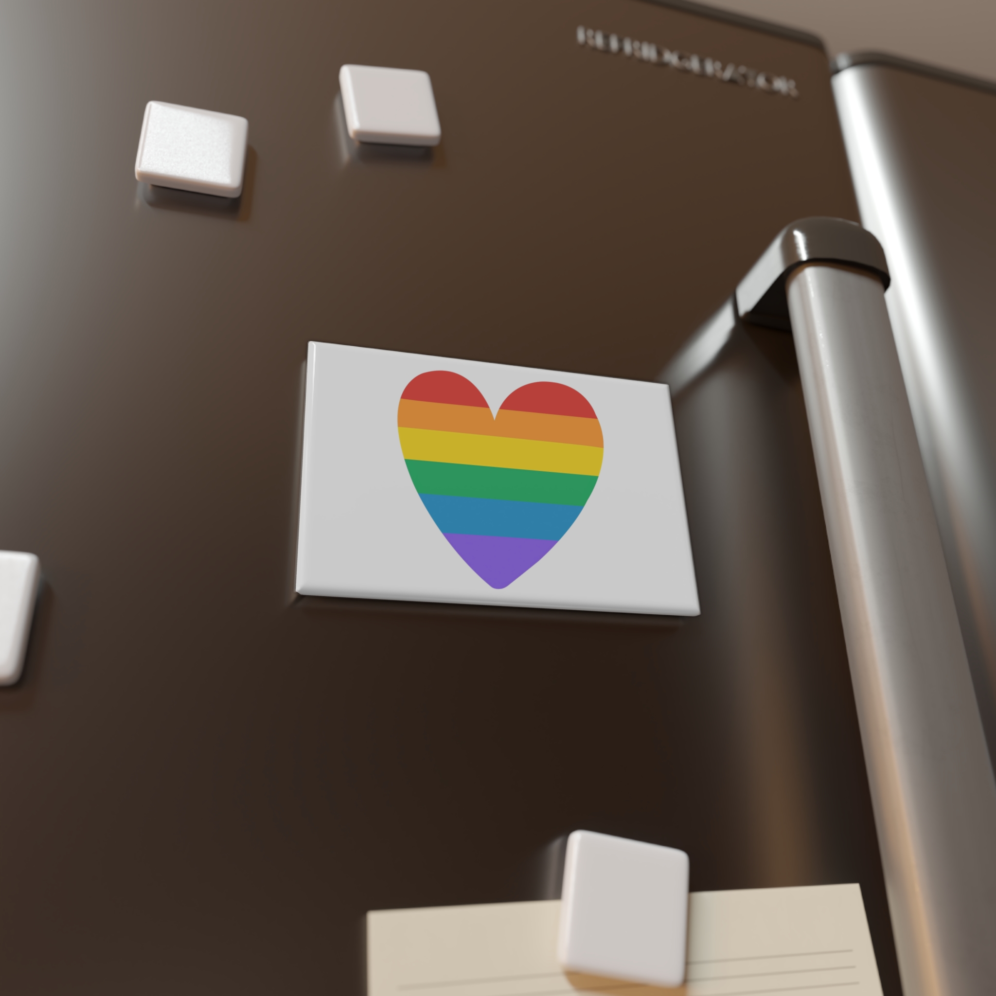 Rainbow Pride Heart Lgbtq Pride Month Celebration Button Magnet Rectangle 1 And 10 Pcs - Image 8